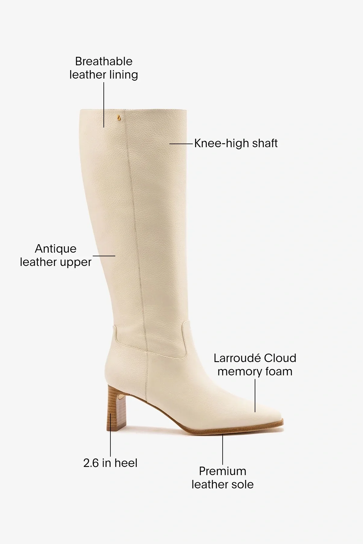 Alexis Boot Ivory Leather - Image 6