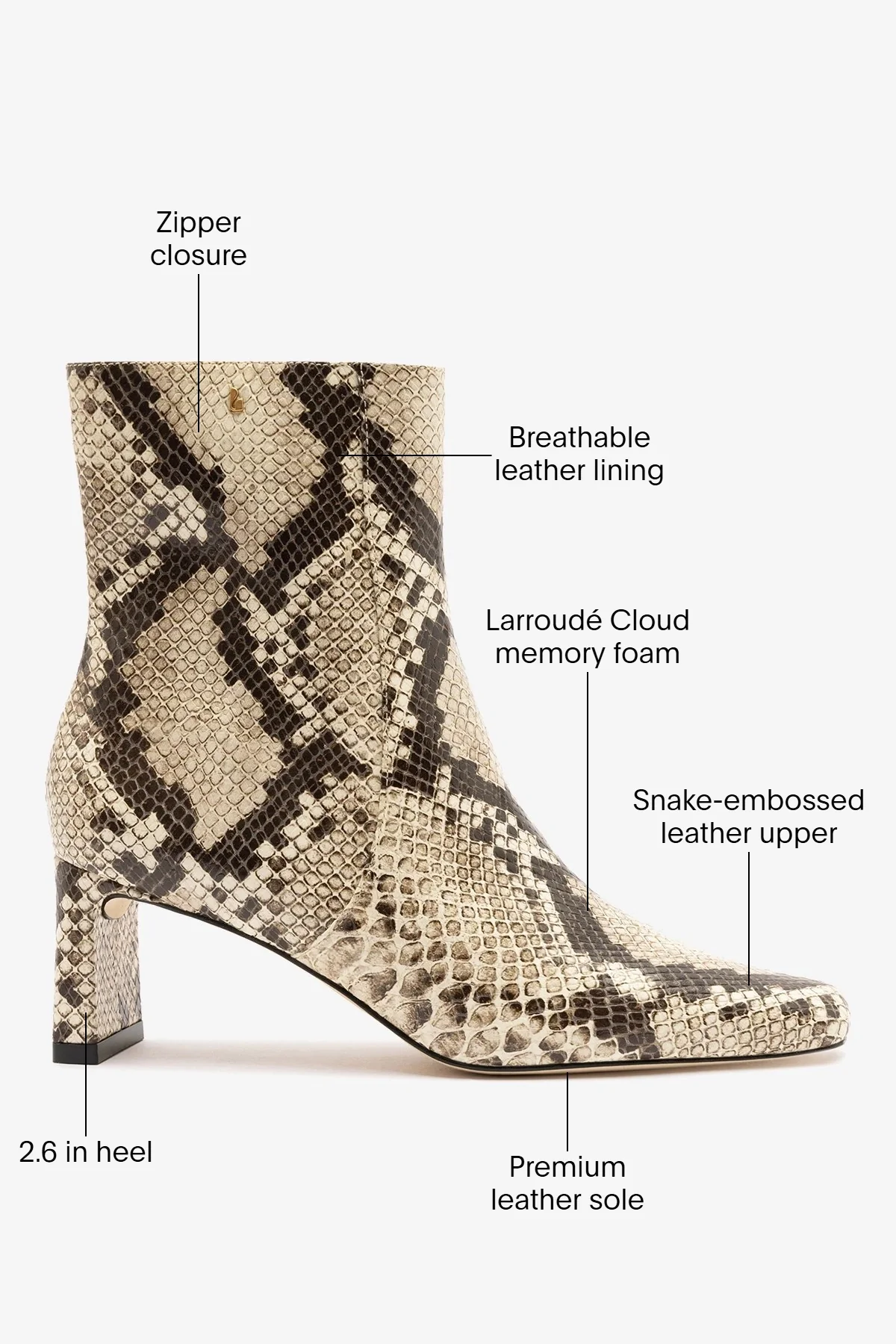 Alexis Boot Neutral Snake Leather - Image 6