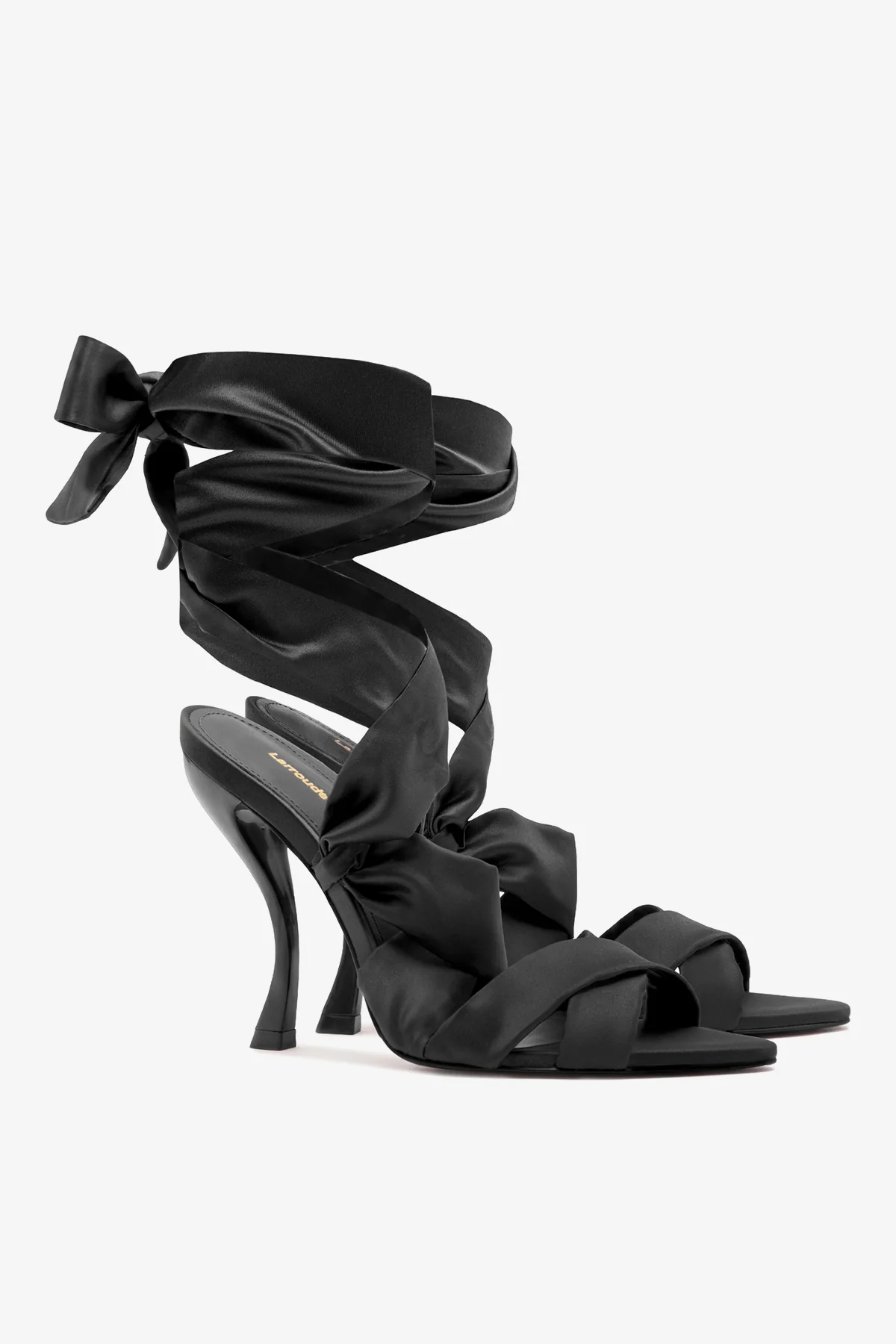 Larroudé x Nicolò B.: Dani Sandal Black Satin - Image 3