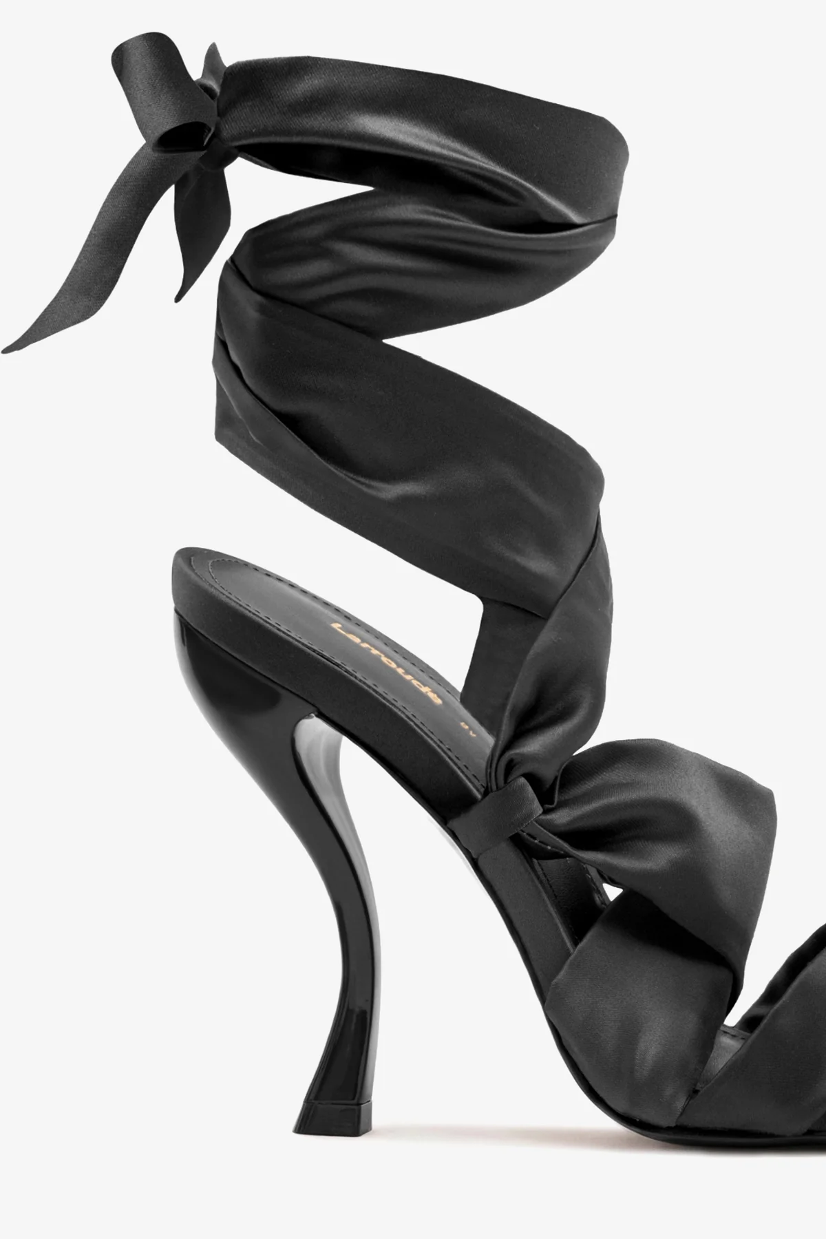 Larroudé x Nicolò B.: Dani Sandal Black Satin - Image 4