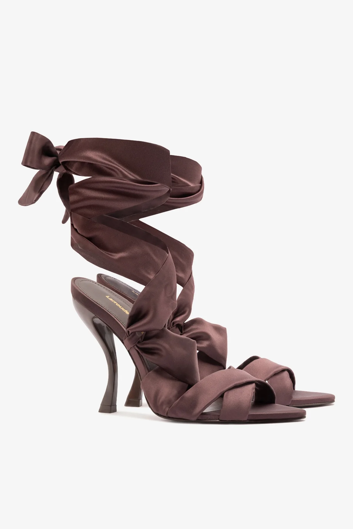 Larroudé x Nicolò B.: Dani Sandal Mahogany Satin - Image 3