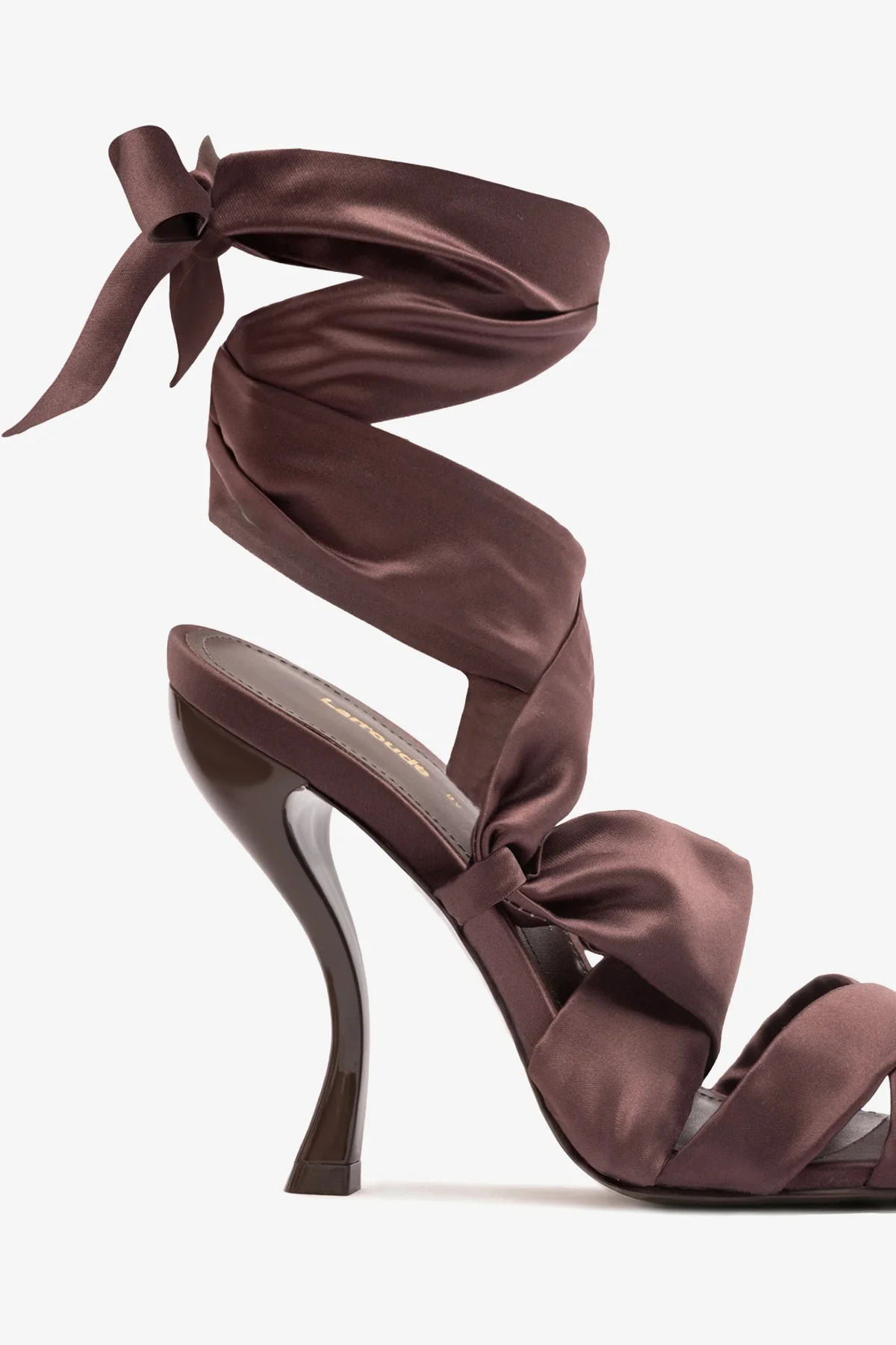 Larroudé x Nicolò B.: Dani Sandal Mahogany Satin - Image 4