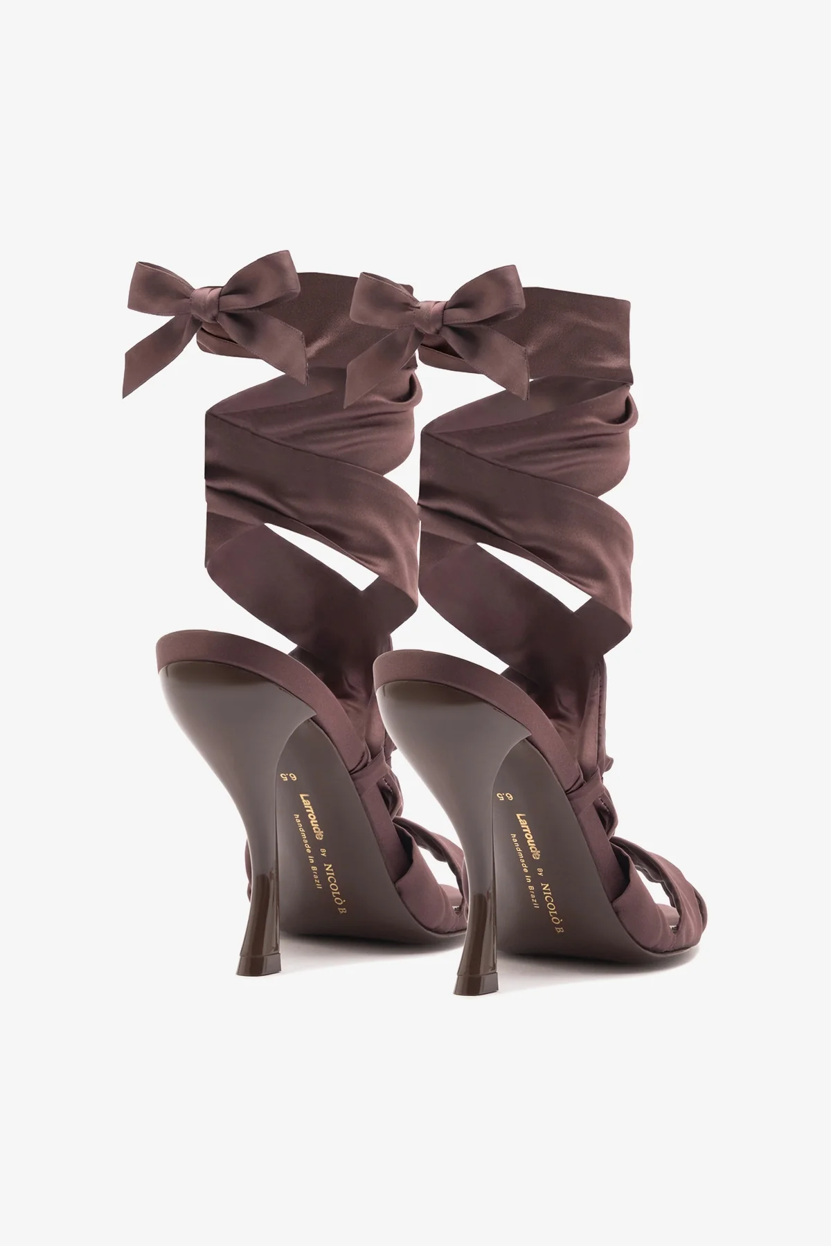 Larroudé x Nicolò B.: Dani Sandal Mahogany Satin - Image 6