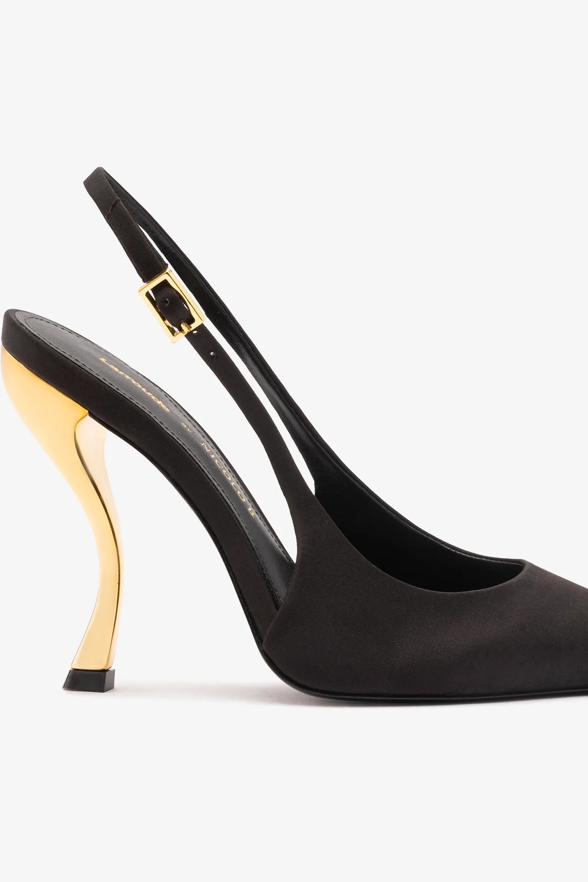 Larroudé x Nicolò B.: Grace Pump Black Satin - Image 4