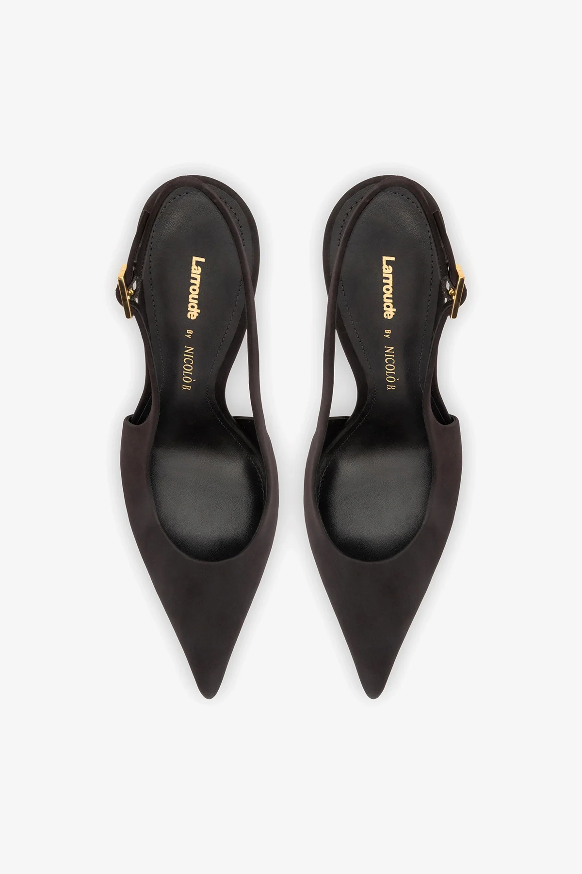 Larroudé x Nicolò B.: Grace Pump Black Satin - Image 6