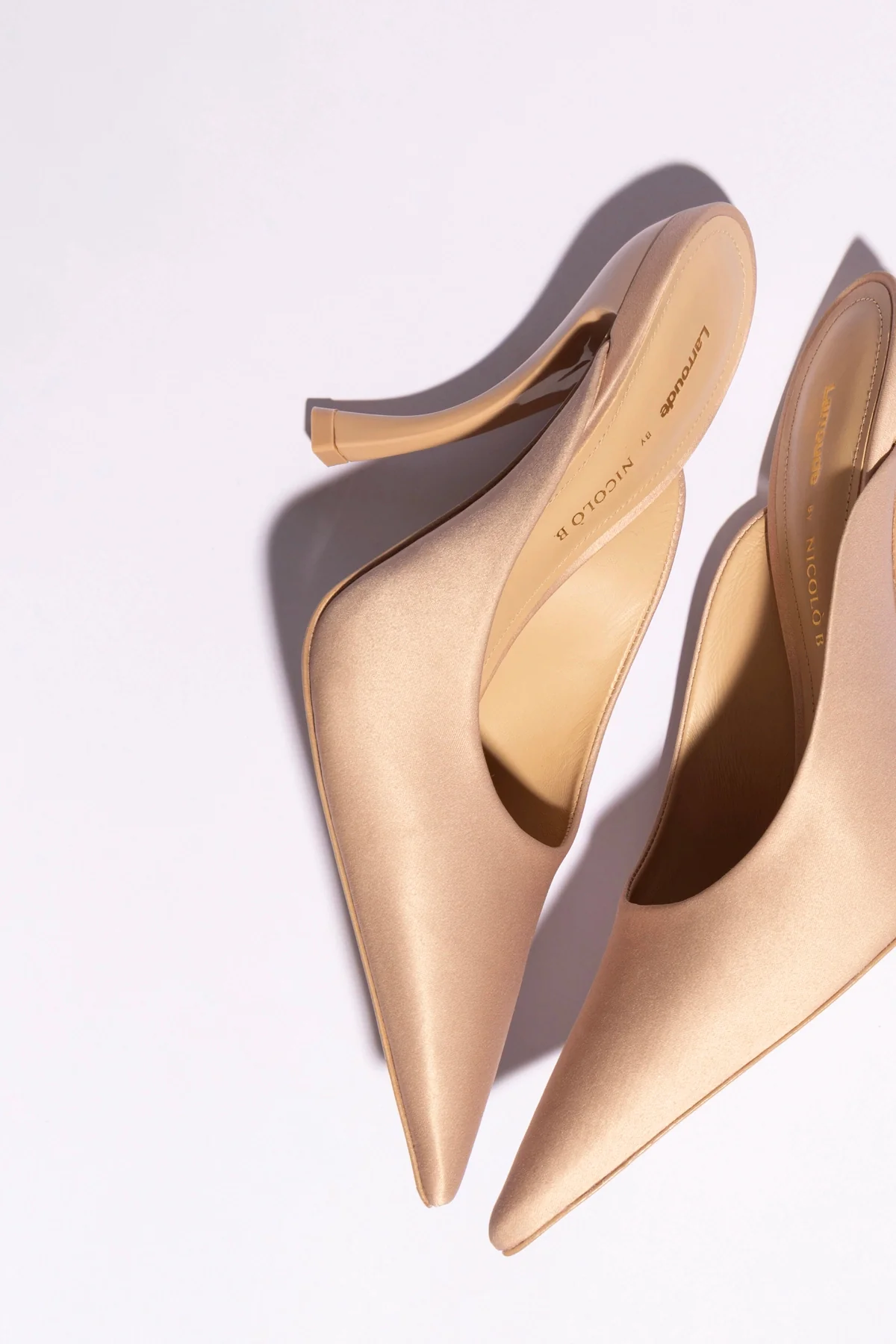 Larroudé x Nicolò B.: Inna Mule Sand Satin - Image 6