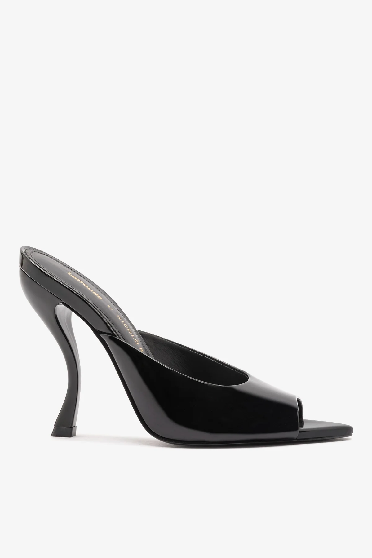 Larroudé x Nicolò B.: Malibu Mule Black Patent Leather