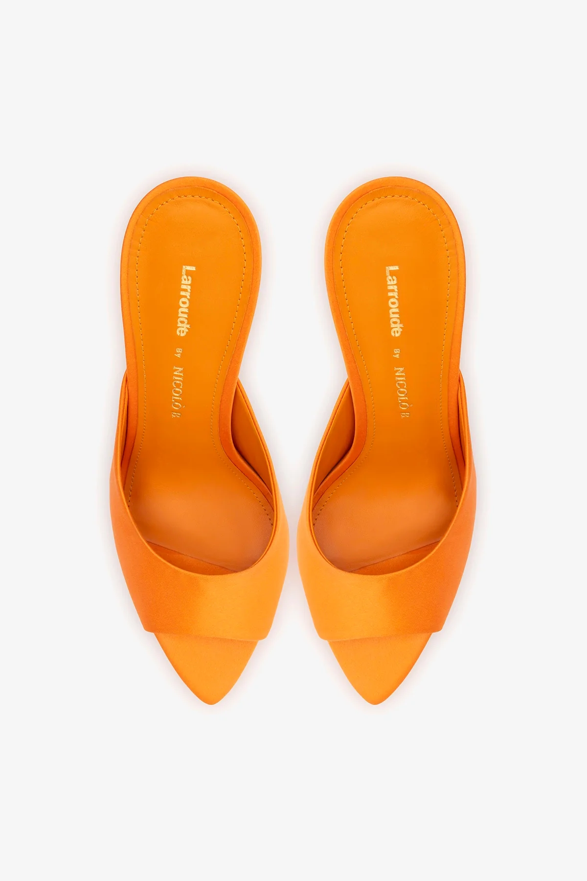 Larroudé x Nicolò B.: Malibu Mule Tangerine Satin - Image 5