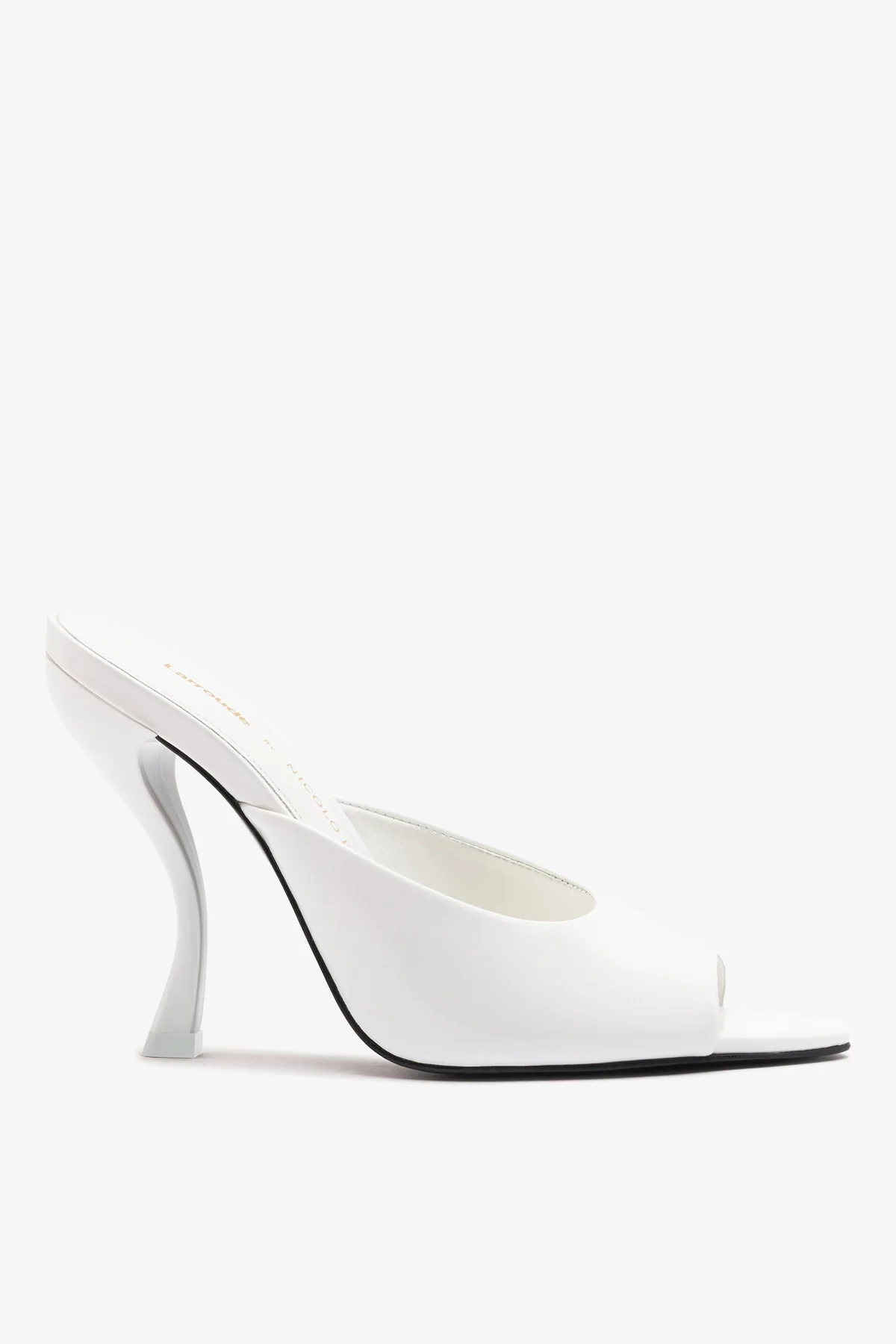 Larroudé x Nicolò B.: Malibu Mule White Patent Leather