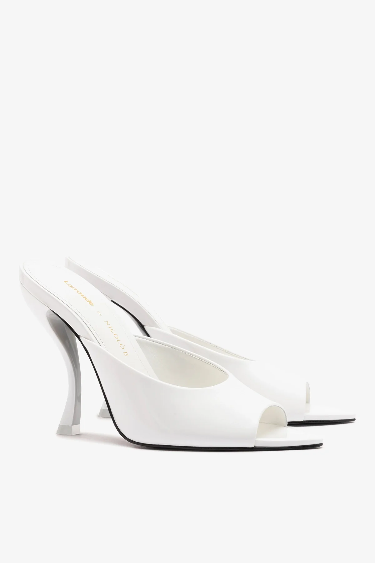 Larroudé x Nicolò B.: Malibu Mule White Patent Leather - Image 3