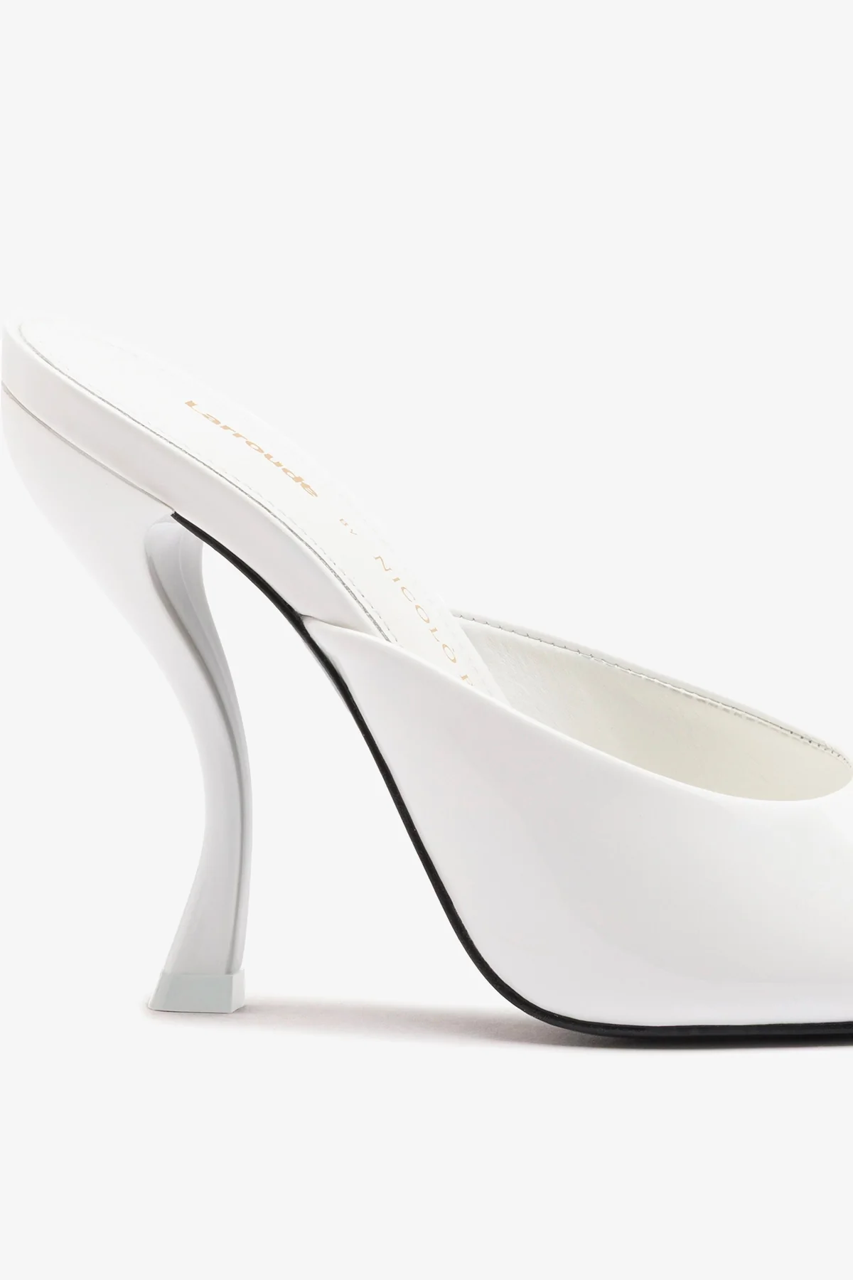 Larroudé x Nicolò B.: Malibu Mule White Patent Leather - Image 4