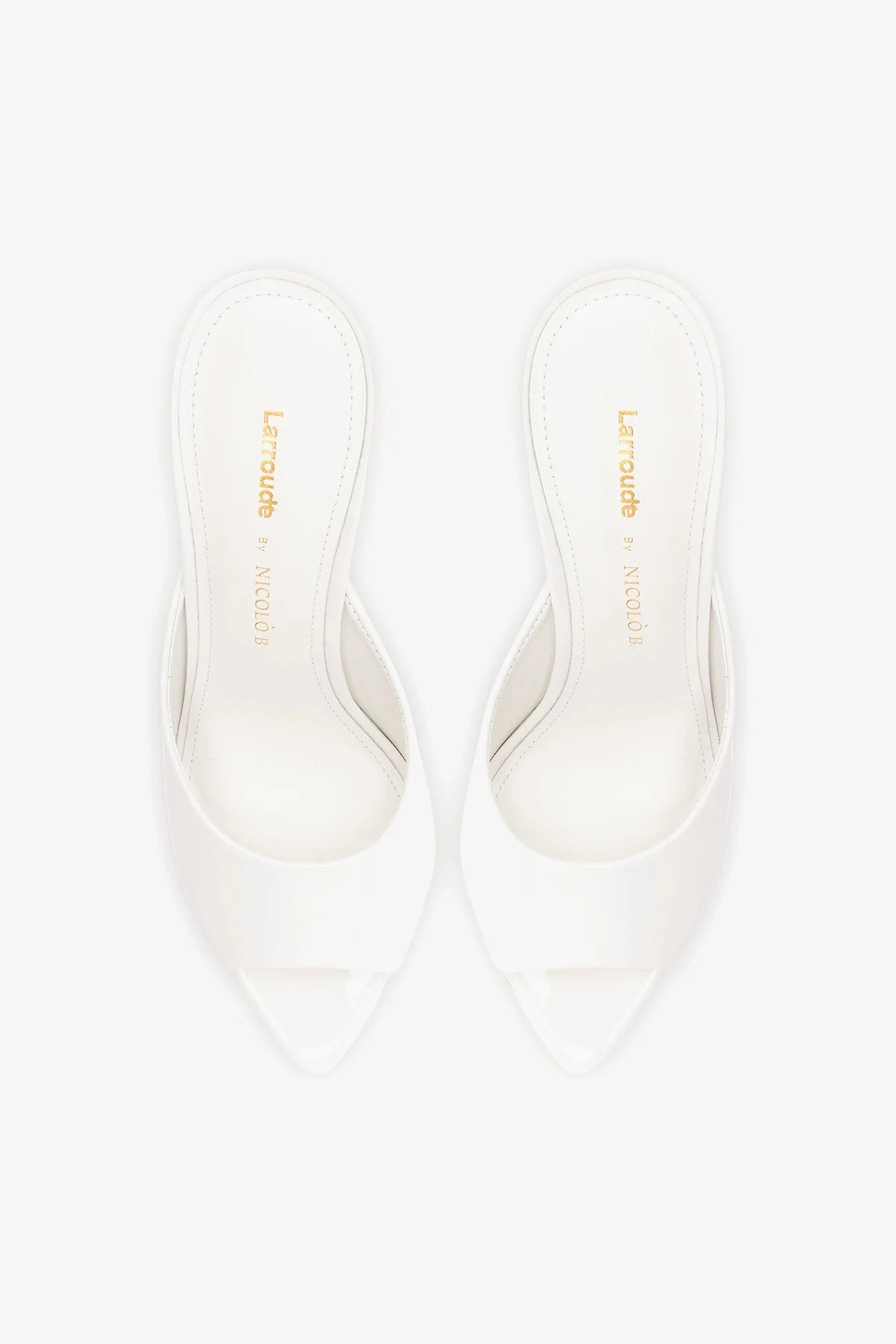 Larroudé x Nicolò B.: Malibu Mule White Patent Leather - Image 6