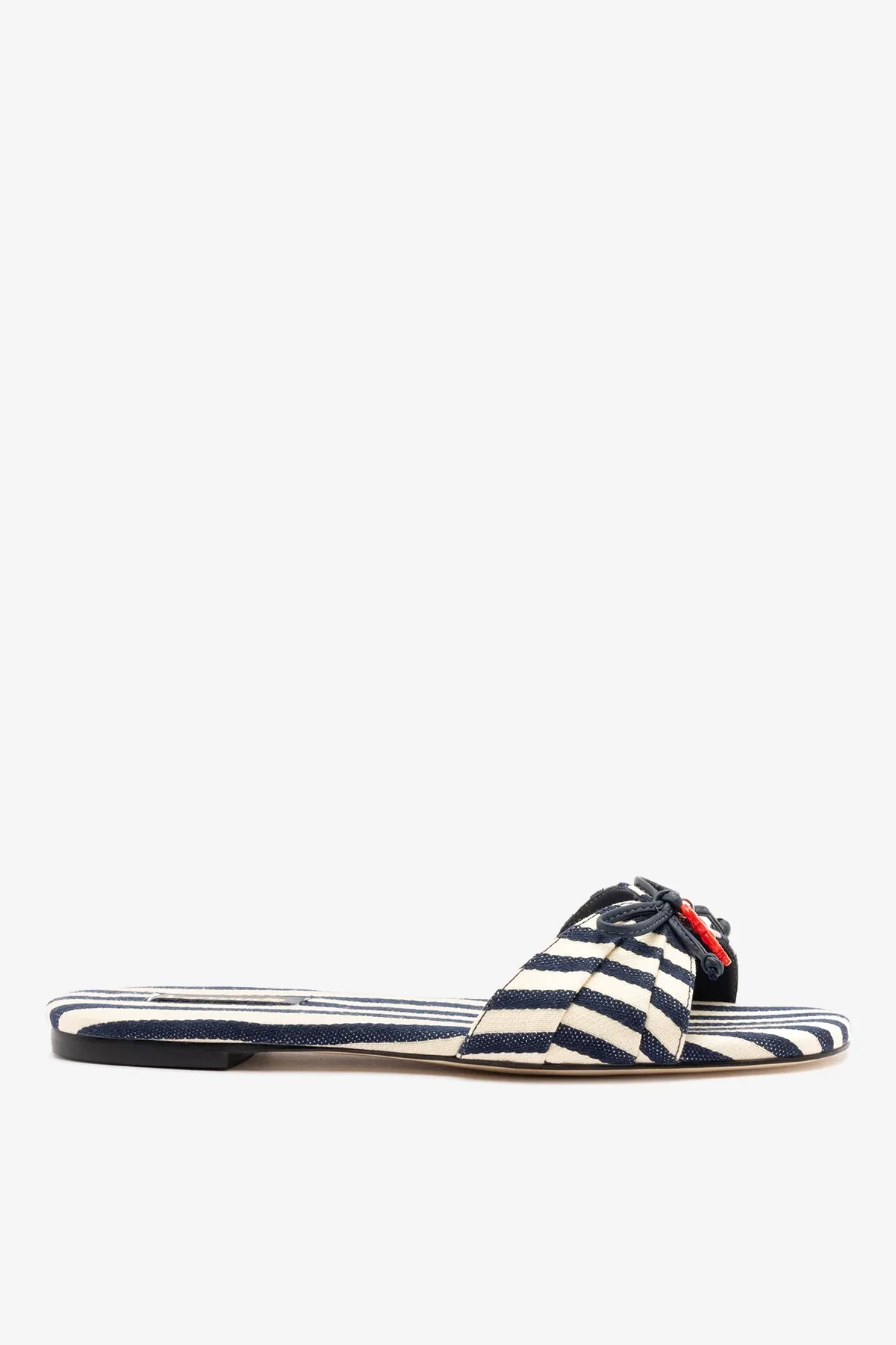 Bardot Flat Navy Striped Canvas