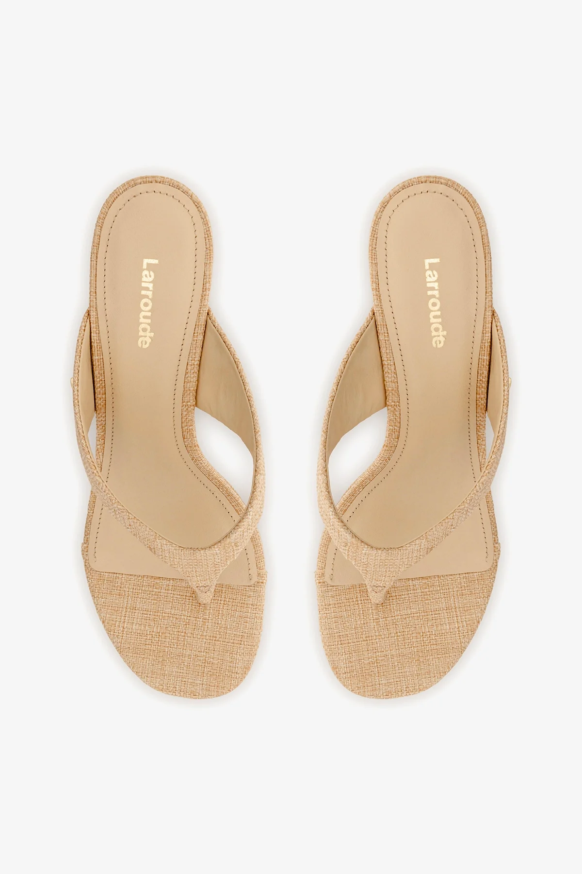 Gaia Low Wedge In Beige Raffia - Image 7