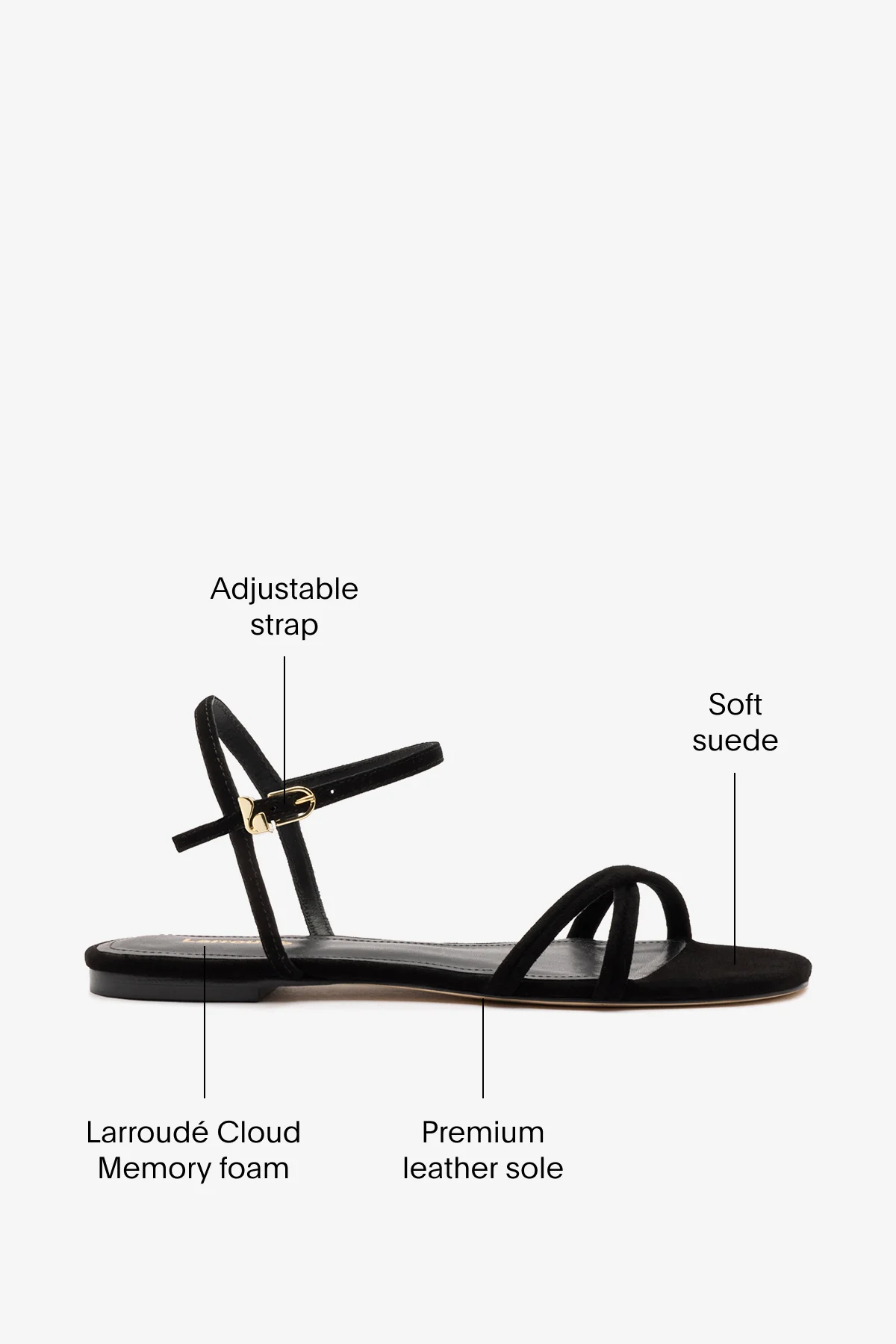 Annie Sandal Ankle Tie In Black Leather - Image 5