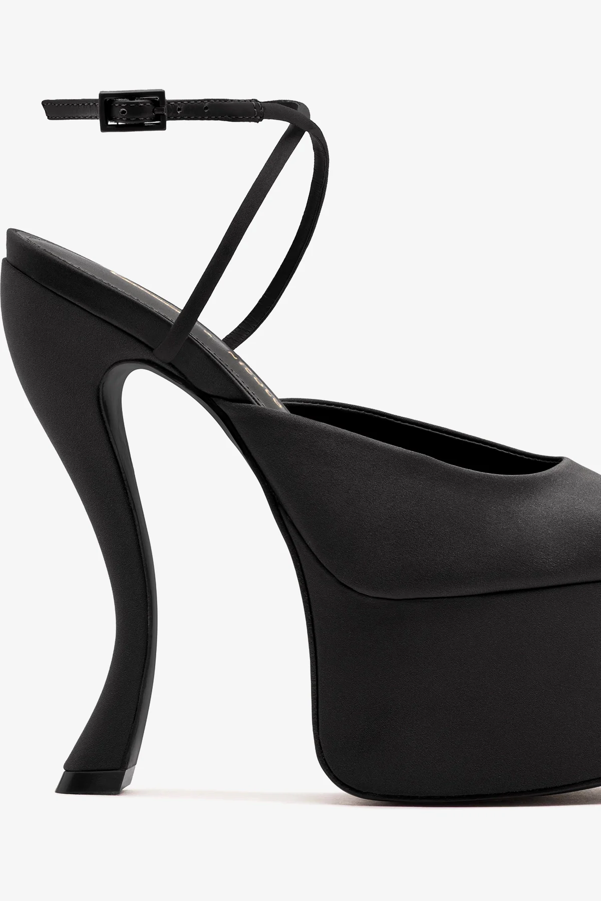 Larroudé x Nicolò B.: Lola Sandal Black Satin - Image 4