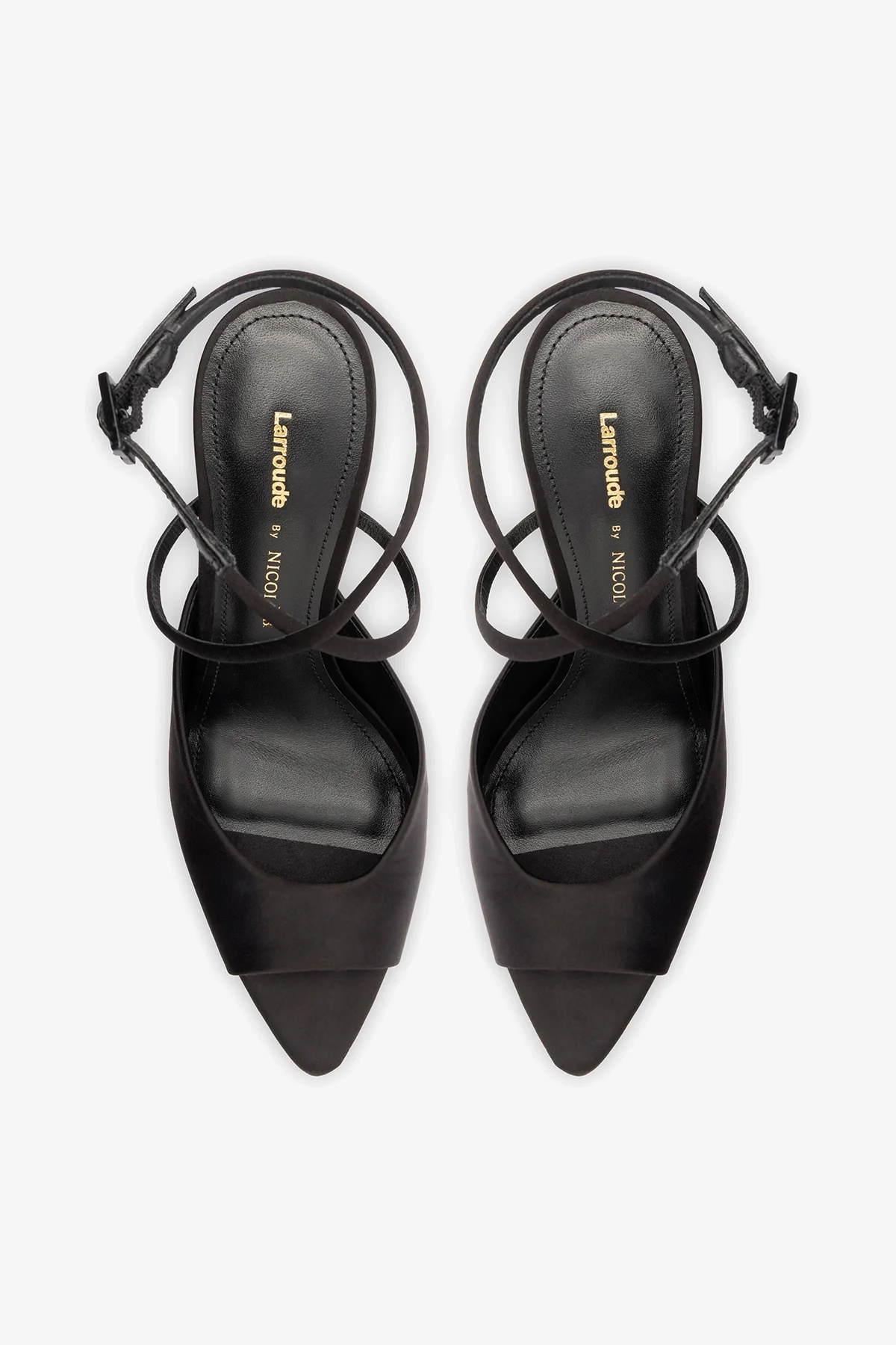 Larroudé x Nicolò B.: Lola Sandal Black Satin - Image 6