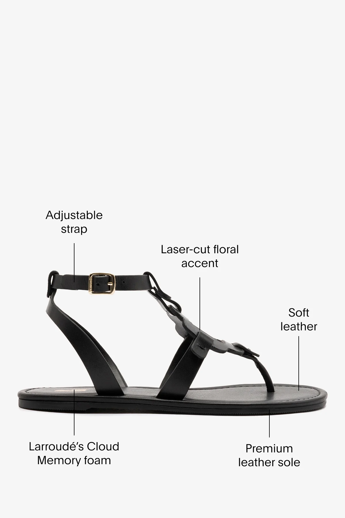 Margherita Sandal In Black Leather - Image 5
