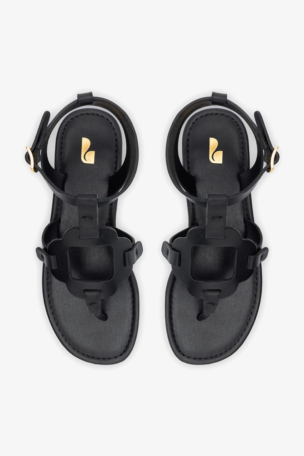 Margherita Sandal In Black Leather - Image 7