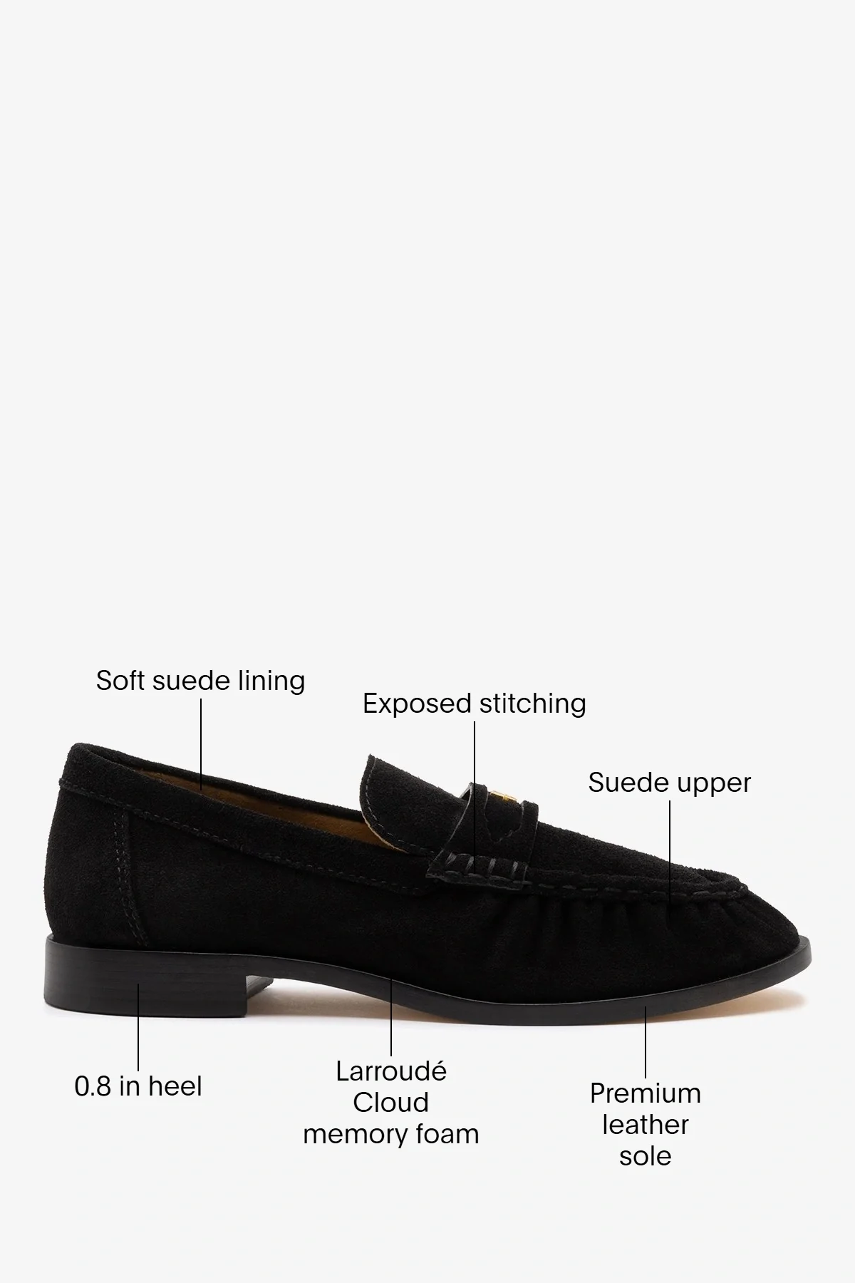 Suki Soft Loafer In Black Suede - Image 6