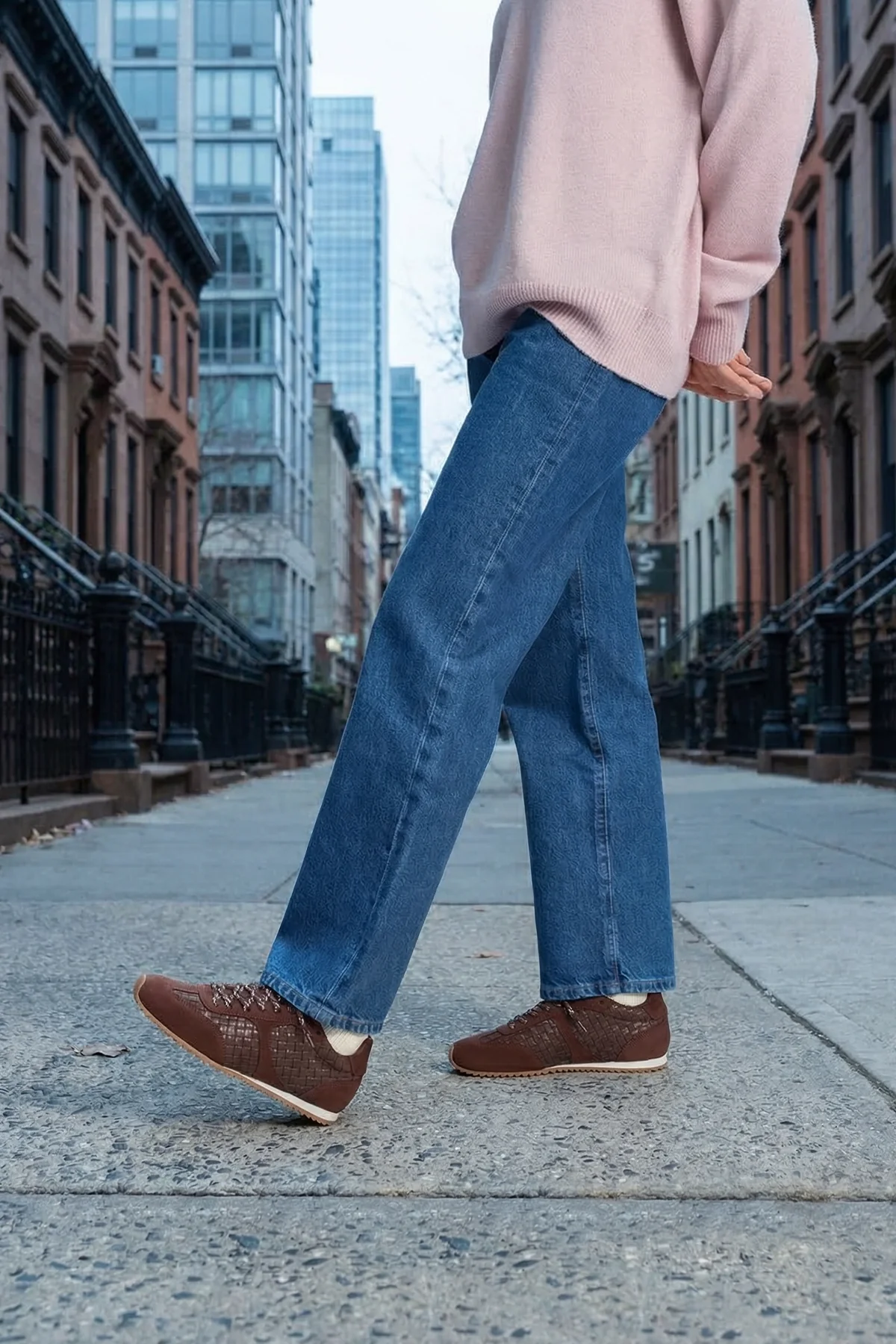 Stella Macrame Sneaker In Brown Leather and Suede - Image 2