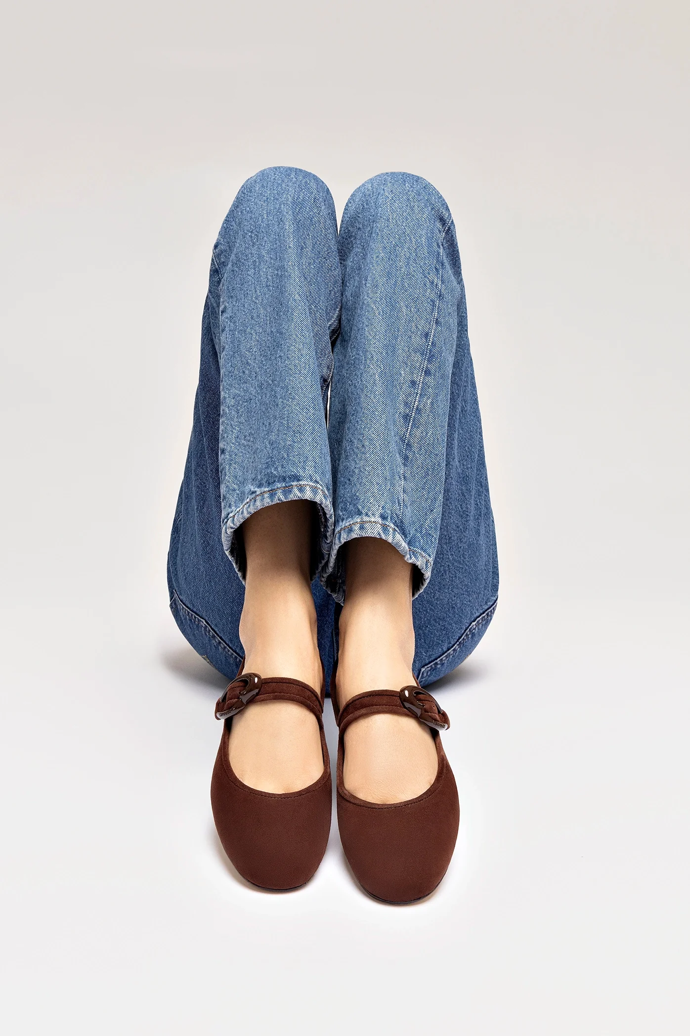 Verona Ballet Flat In Brown Suede - Image 2