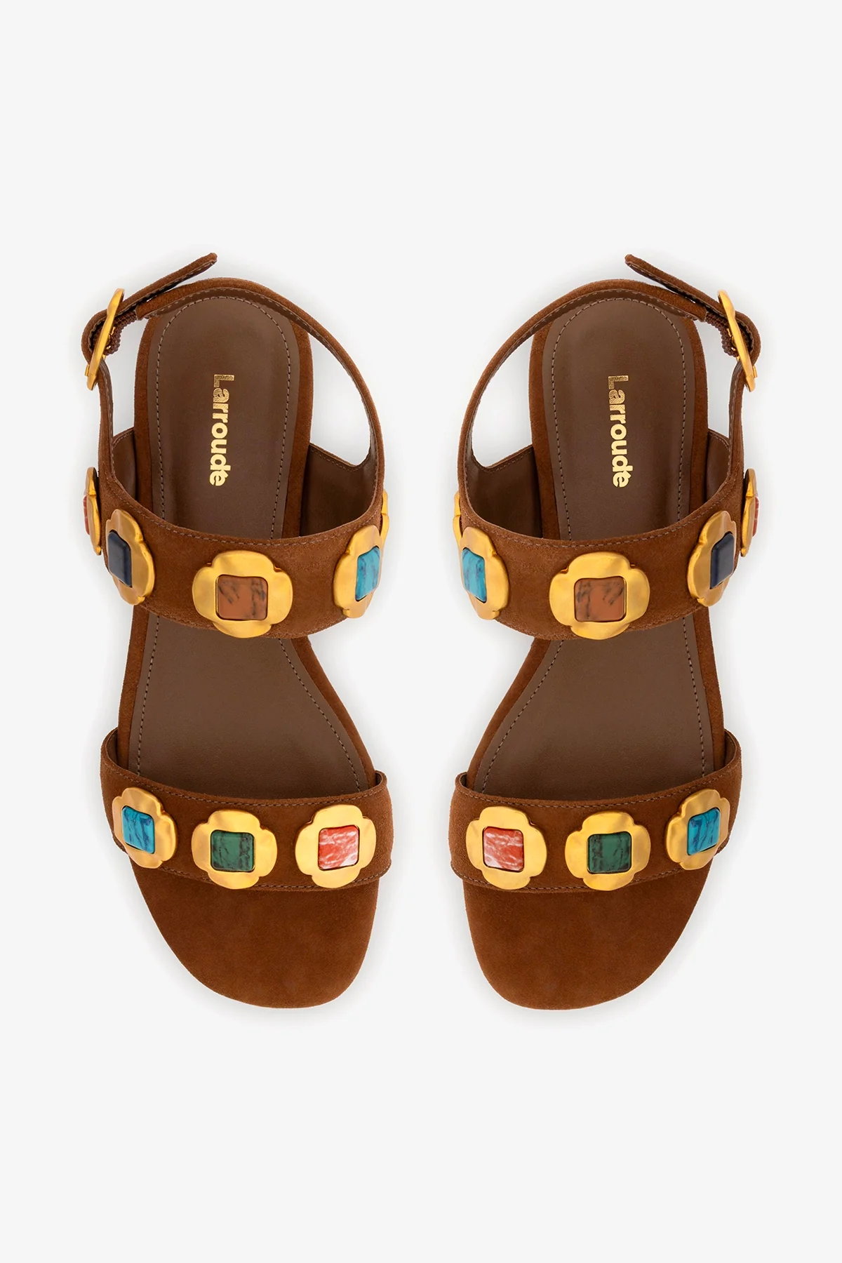 Milan Gioiello Flat In Burnt Umber Leather - Image 7