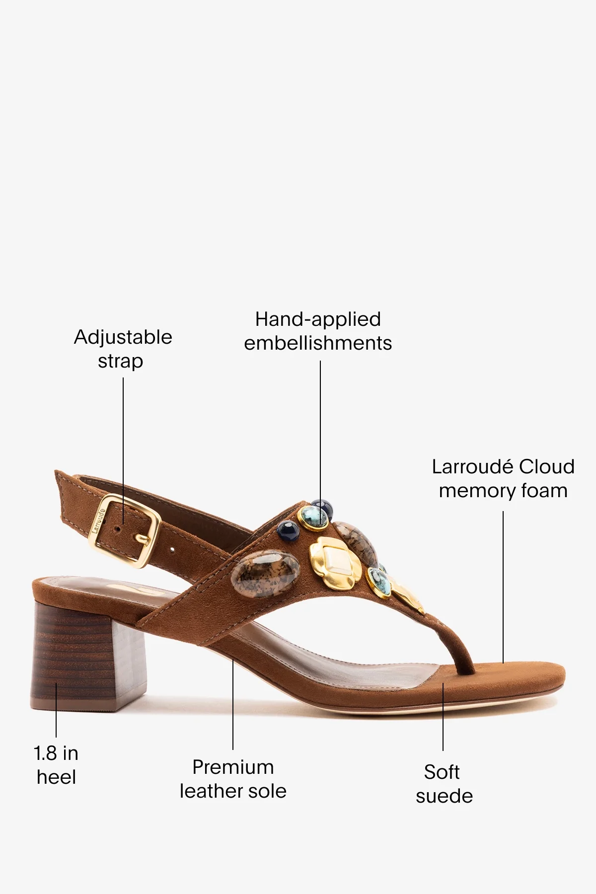 Talitha Block Sandal Burnt Umber Suede - Image 5