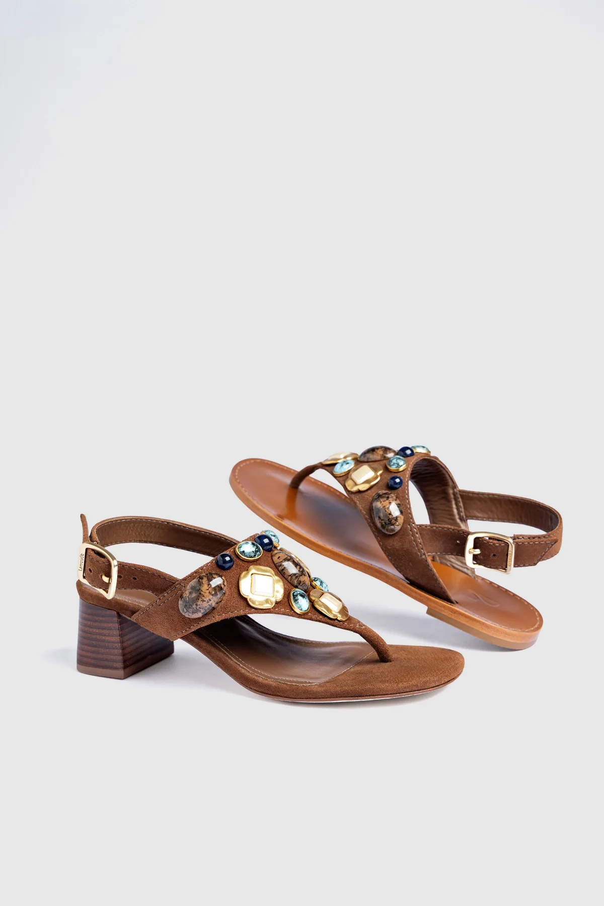 Talitha Block Sandal Burnt Umber Suede - Image 6