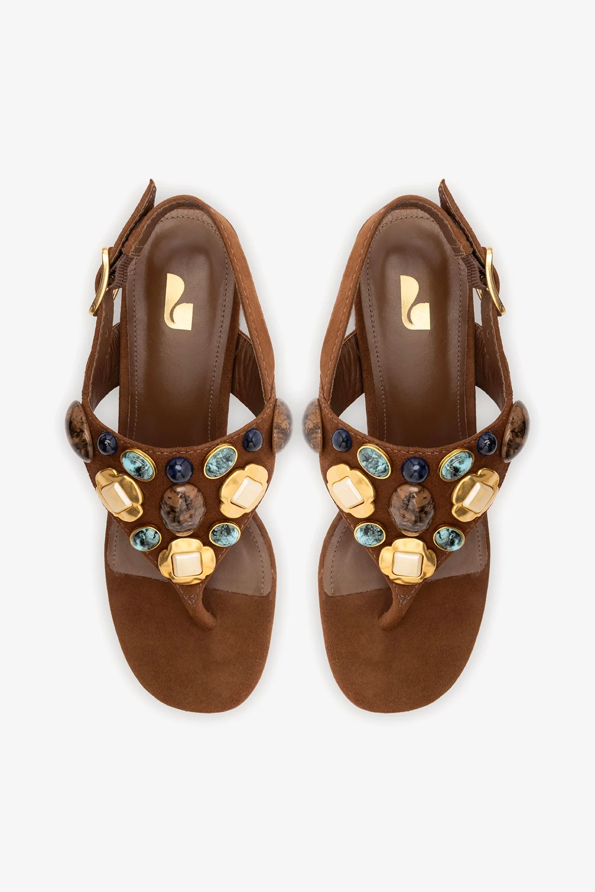 Talitha Block Sandal Burnt Umber Suede - Image 7