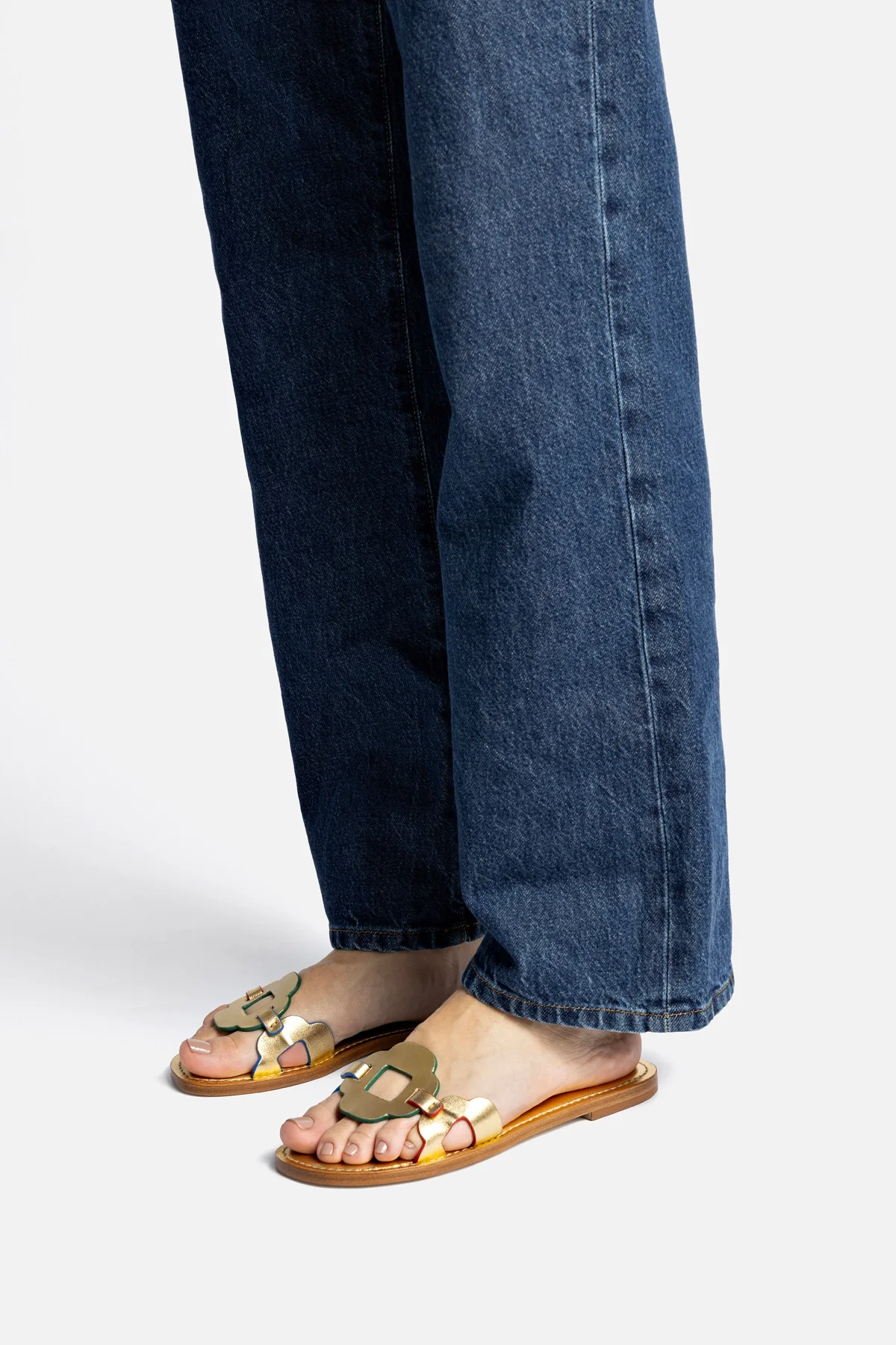 Margherita Slide In Caramel Leather - Image 6