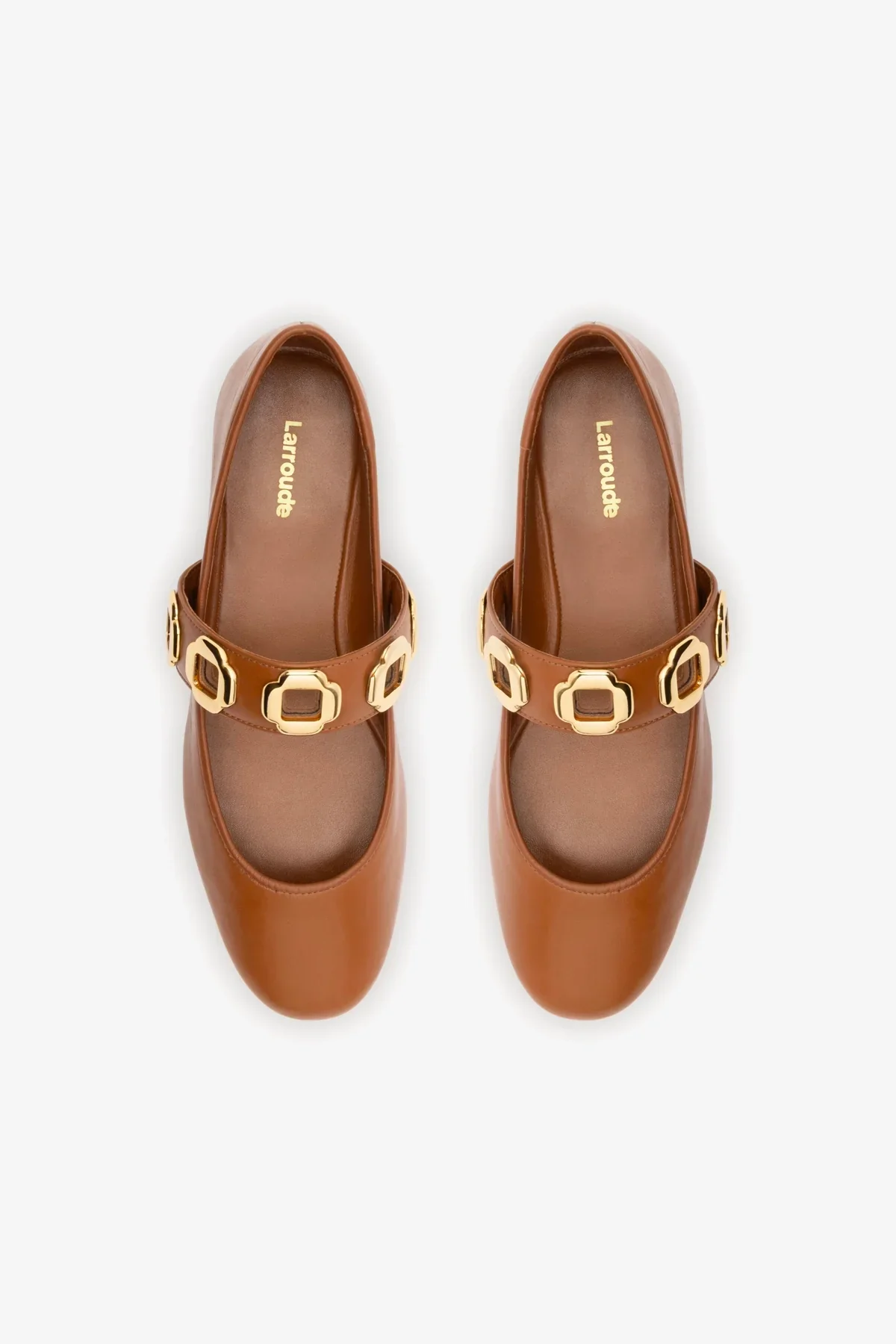 Milan Ballet Flat In Caramel Leather - Image 7