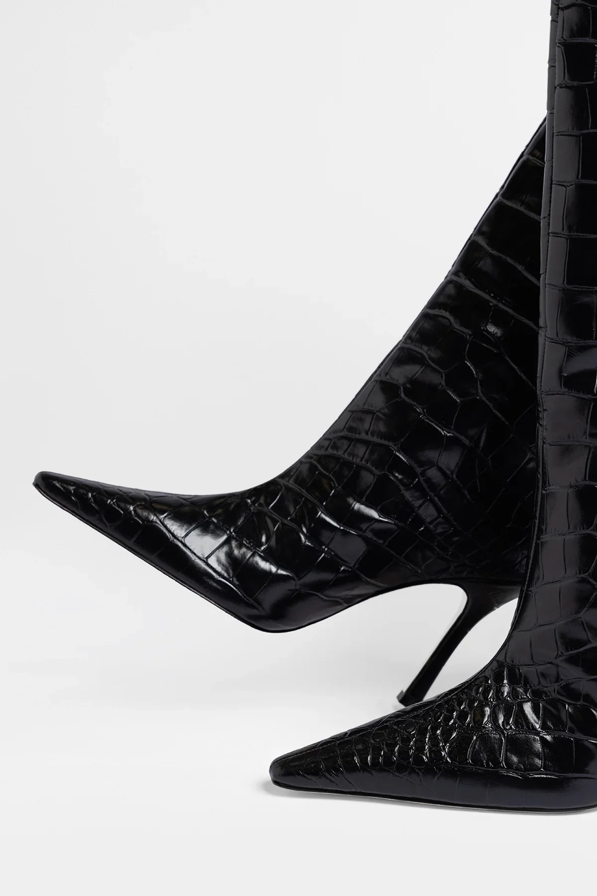 Carine Boot Black Croco Patent Leather - Image 4