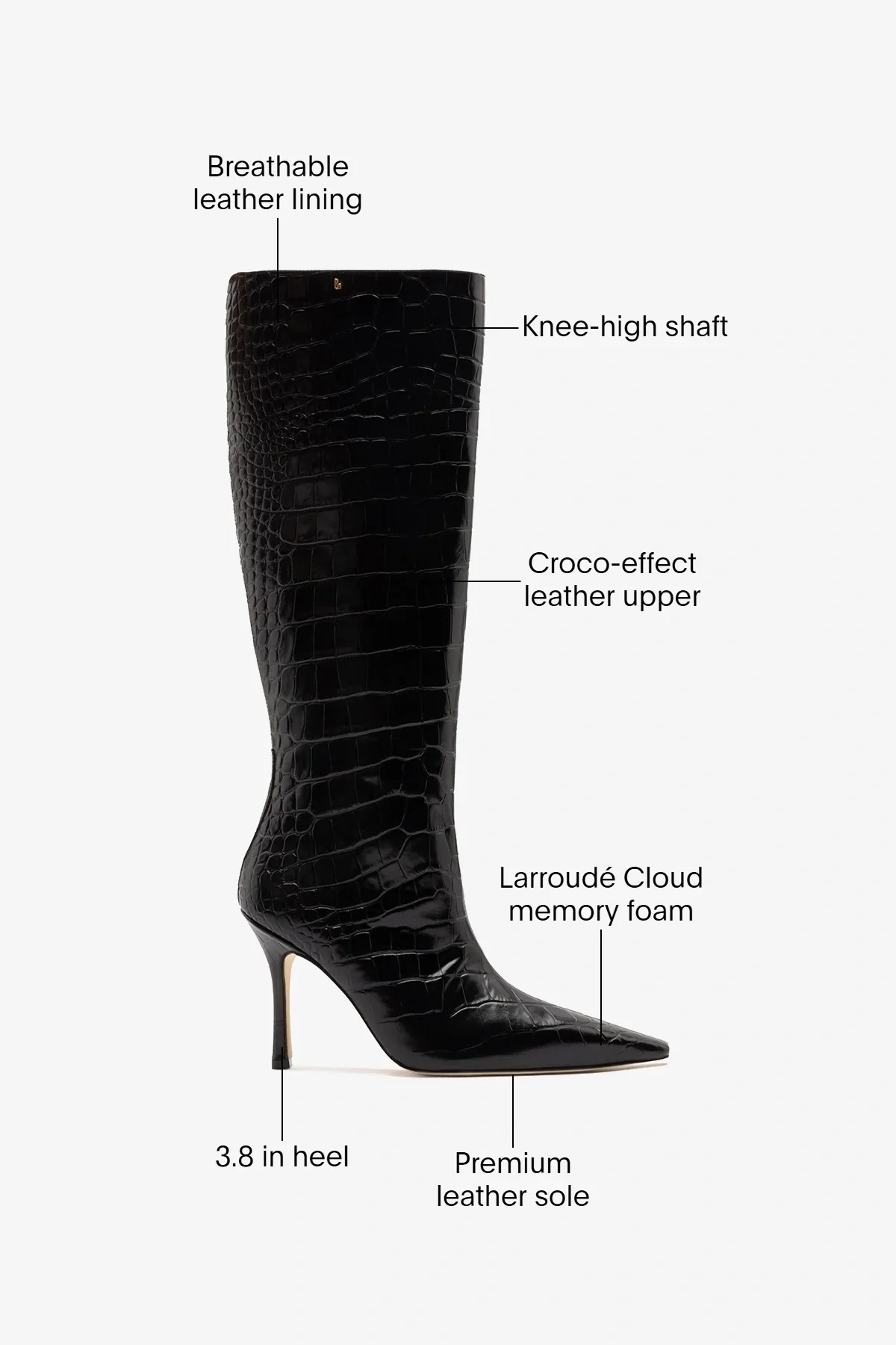 Carine Boot Black Croco Patent Leather - Image 6