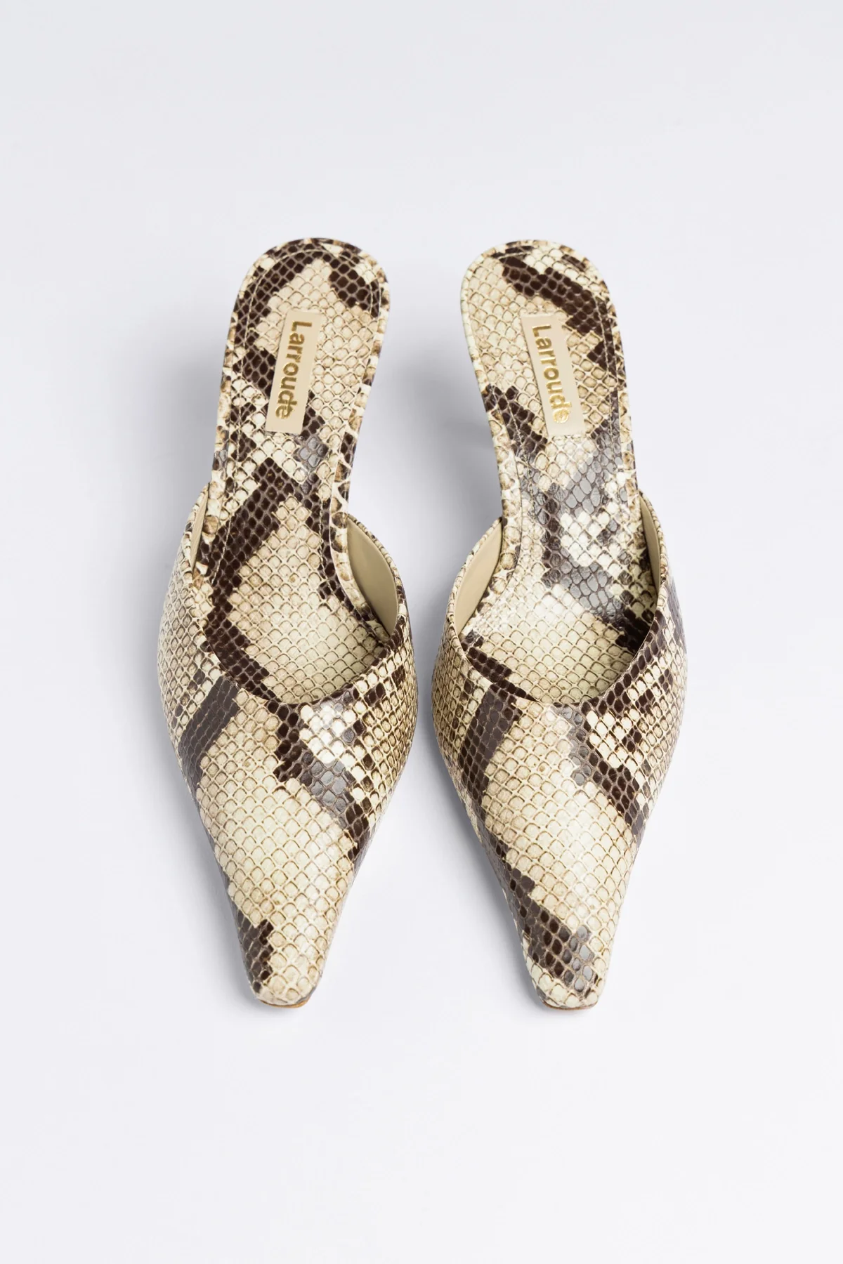 Carine Mule Neutral Snake Leather - Image 3