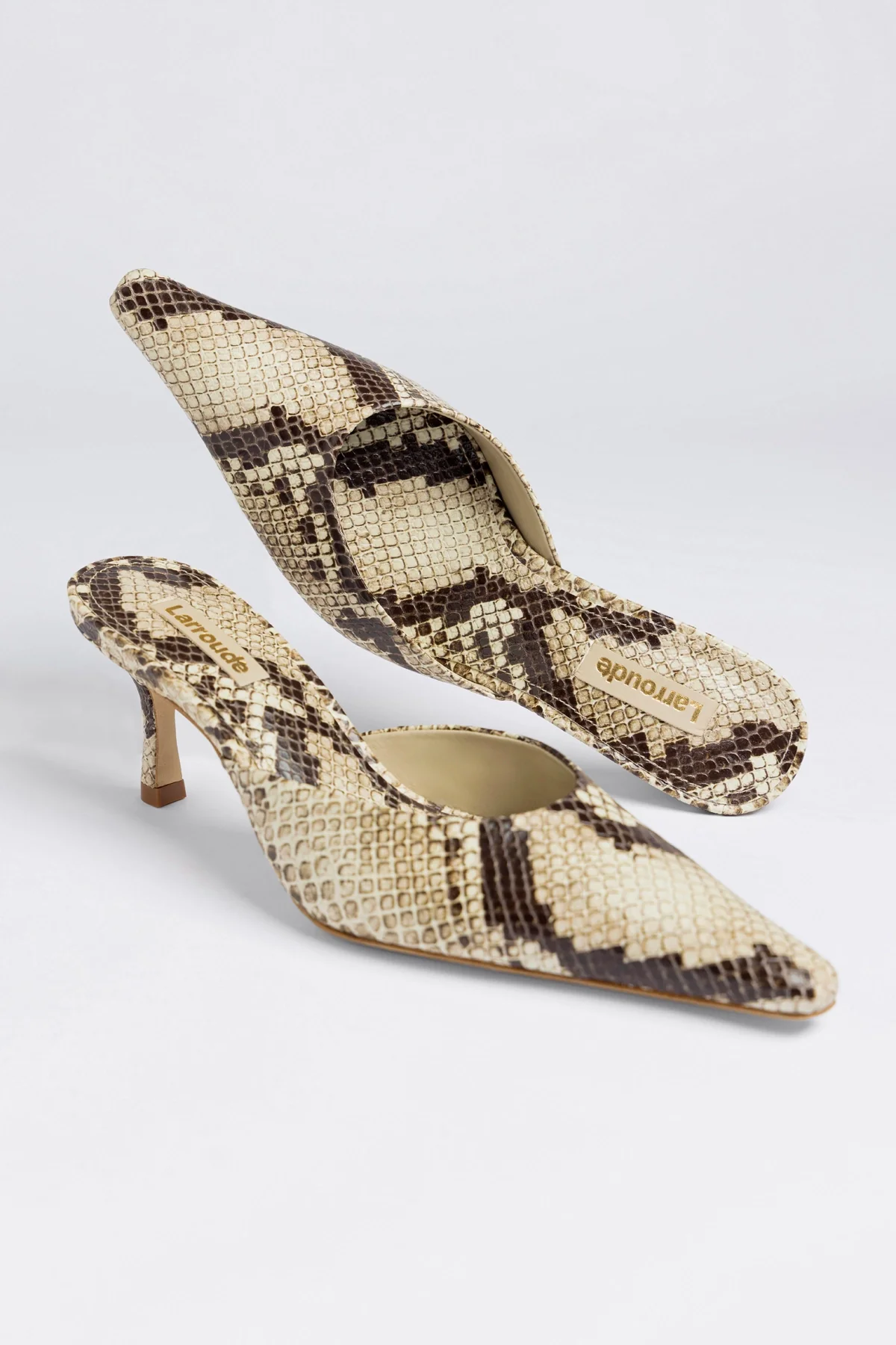 Carine Mule Neutral Snake Leather - Image 4