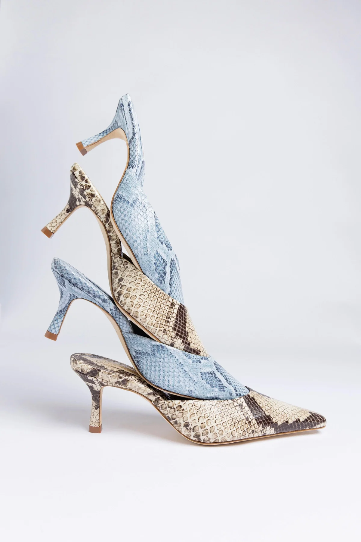 Carine Mule Neutral Snake Leather - Image 5