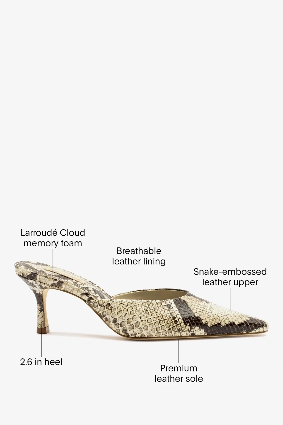Carine Mule Neutral Snake Leather - Image 6