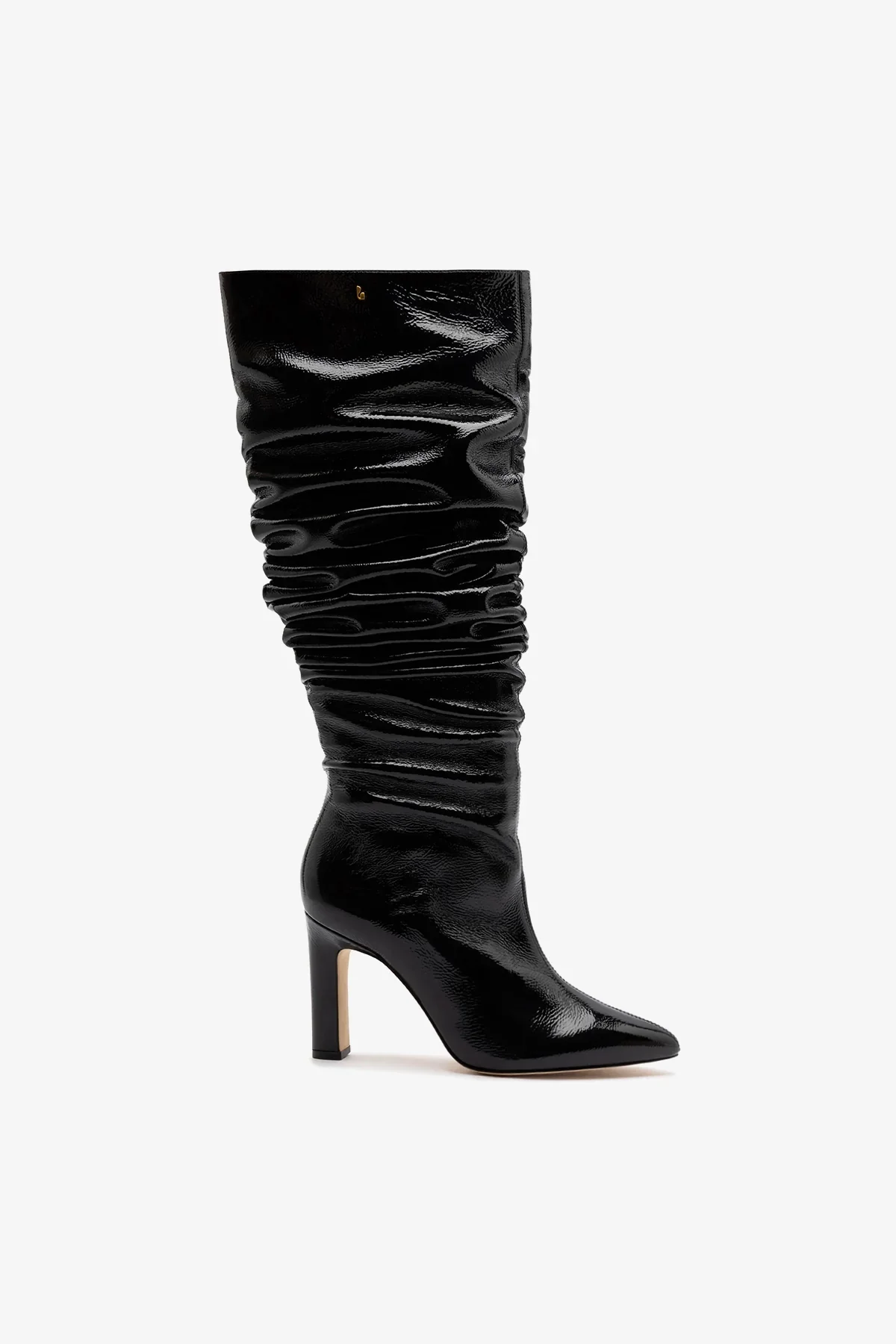 Cindy Slouch Boot Black Patent Leather