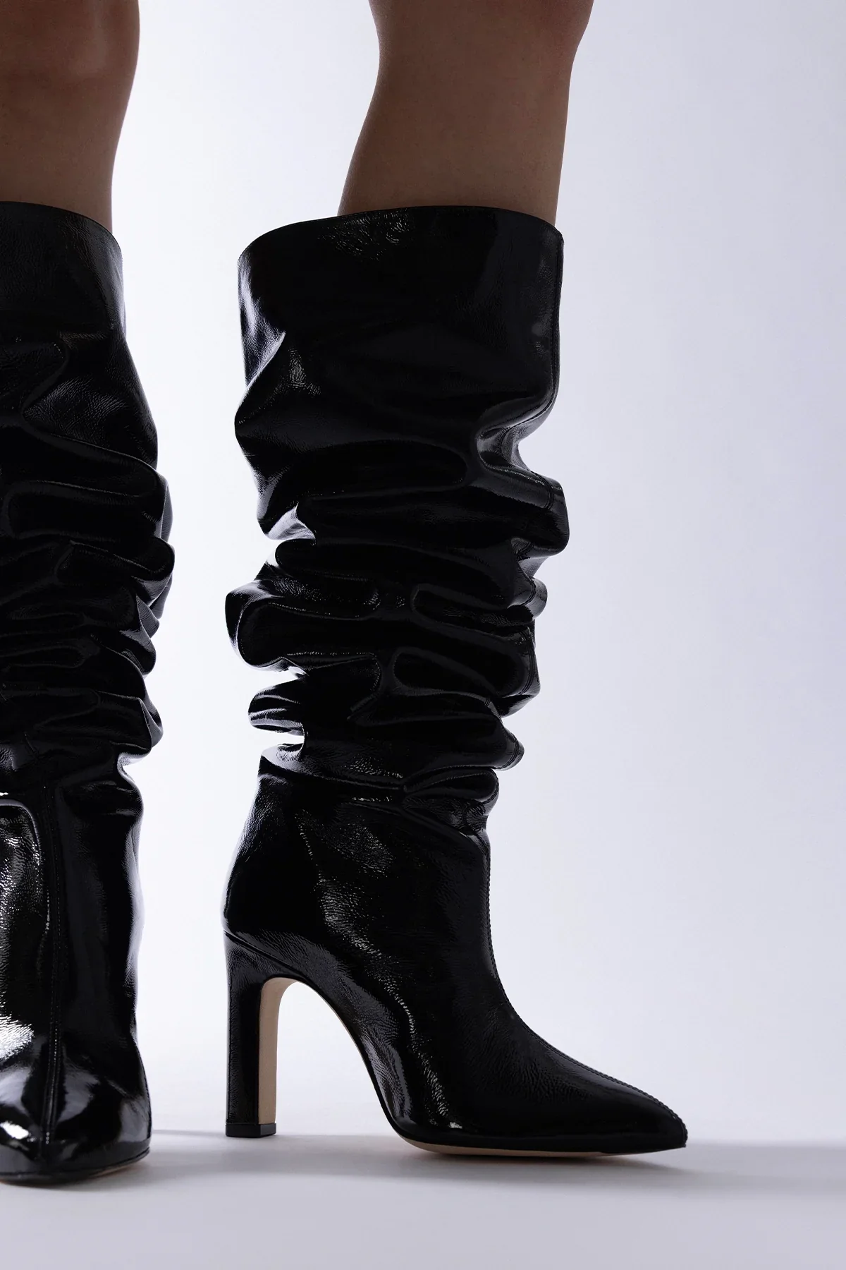 Cindy Slouch Boot Black Patent Leather - Image 2