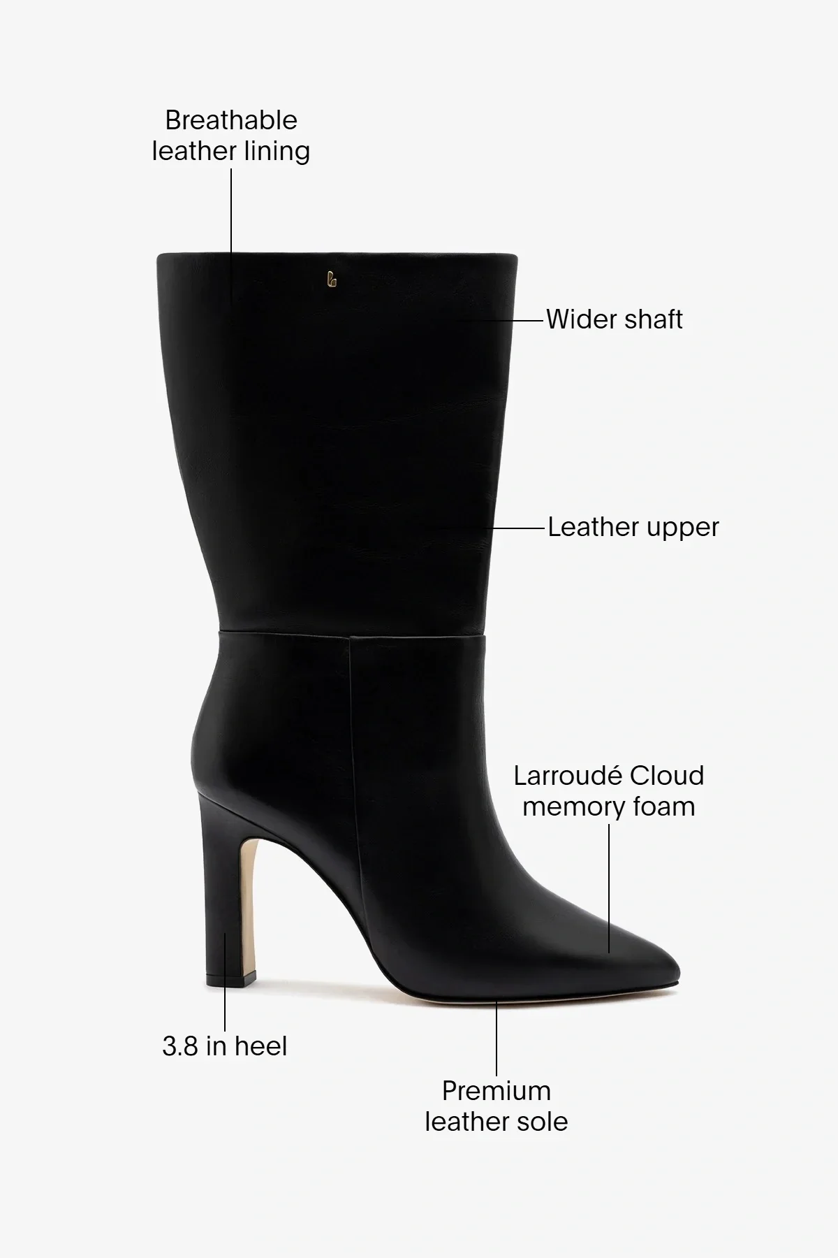 Cindy Wide Black Leather - Image 5