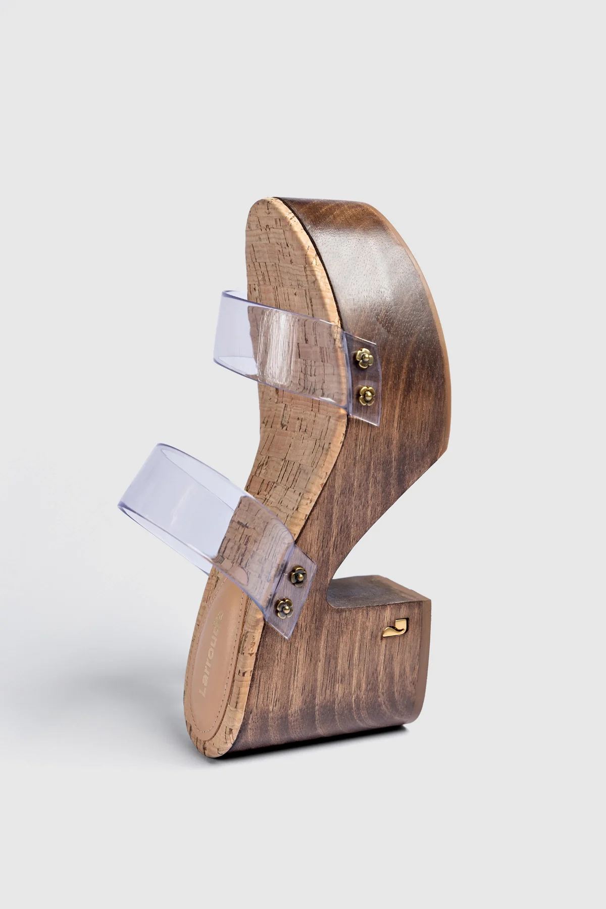 Miso Clear Platform Sandal In Clear Vinyl and Natural Cork - Image 2