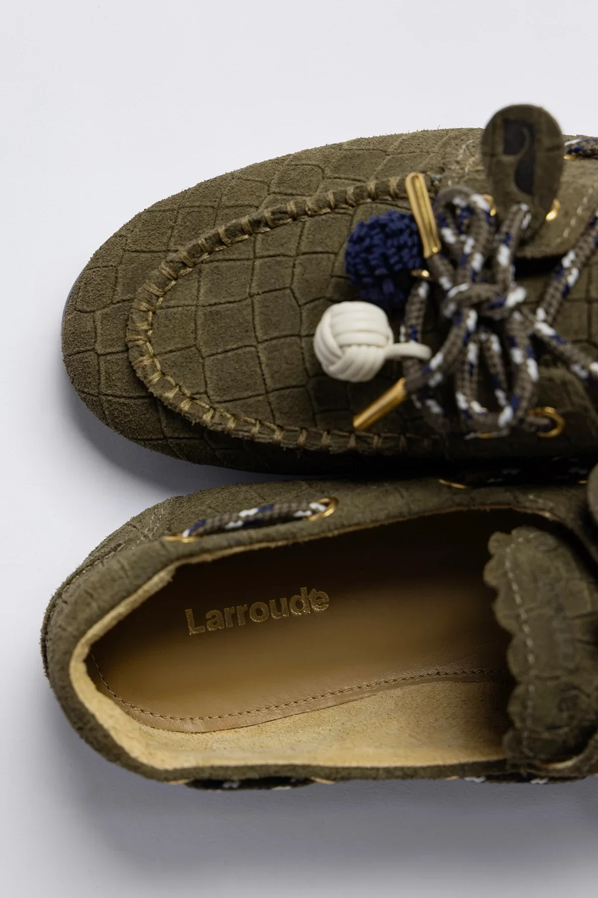 Cyprus Boat Shoe Olive Croco Suede - Image 5