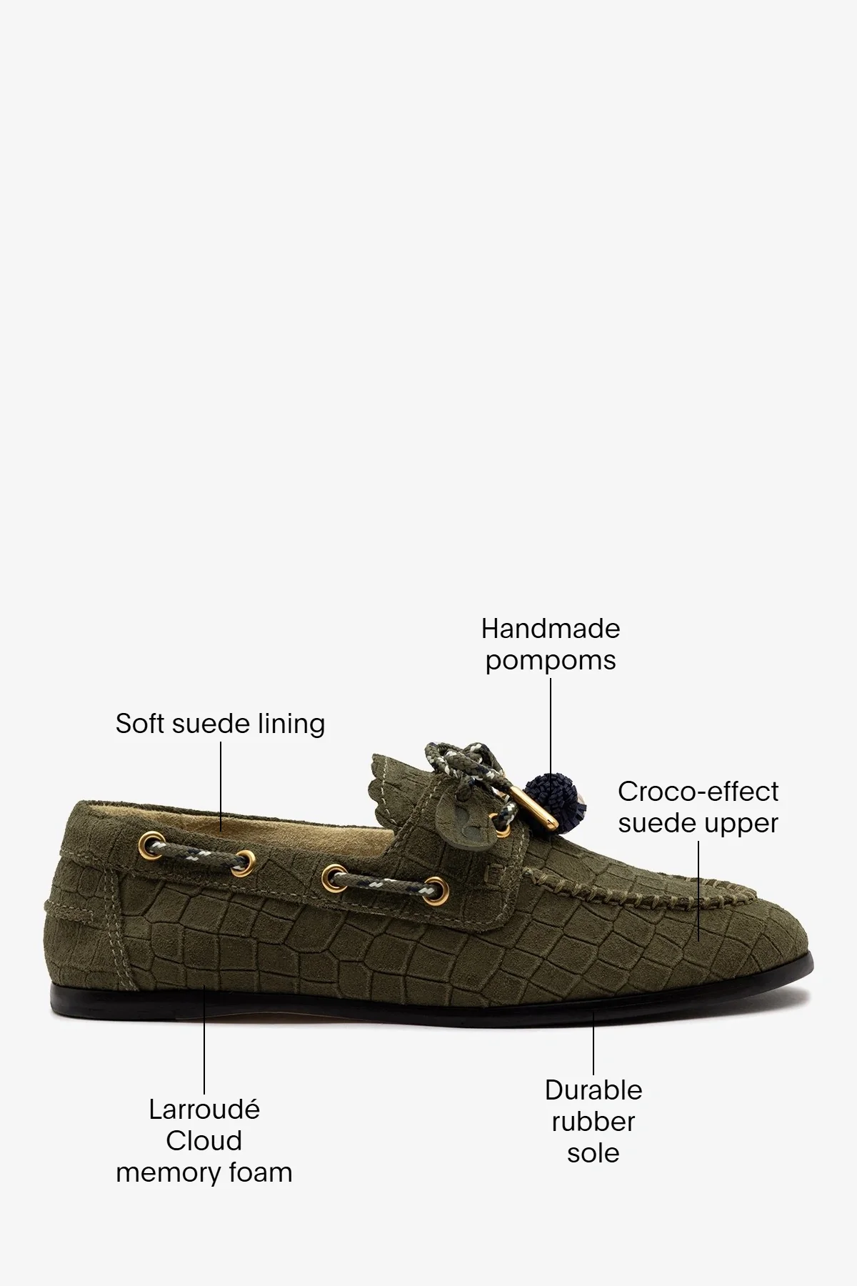 Cyprus Boat Shoe Olive Croco Suede - Image 6