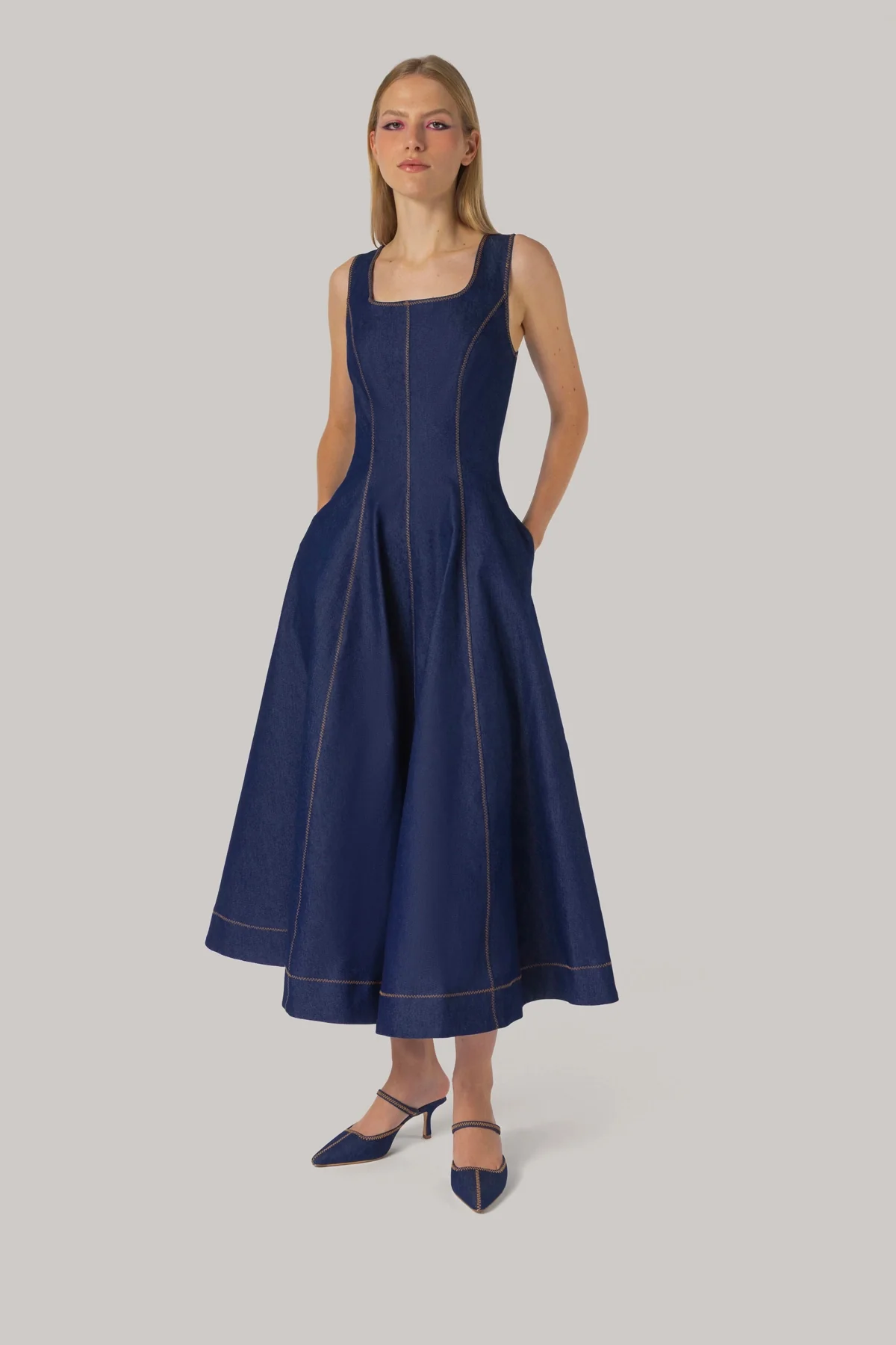 Sophia Dress Blue Denim - Image 2