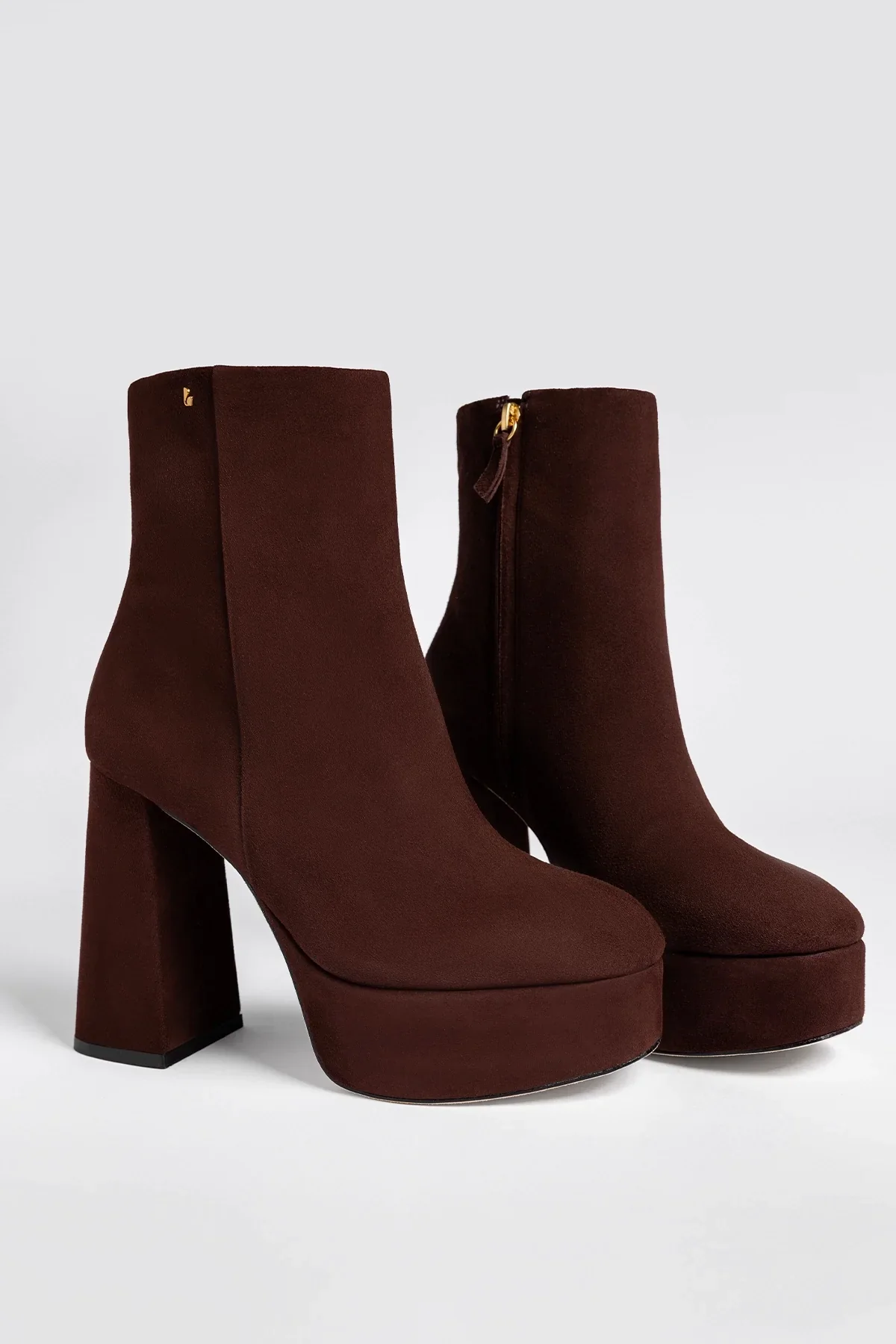 Dolly Platform Boot Brown Suede - Image 3