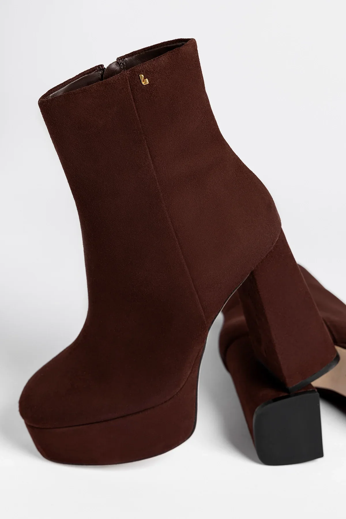Dolly Platform Boot Brown Suede - Image 5