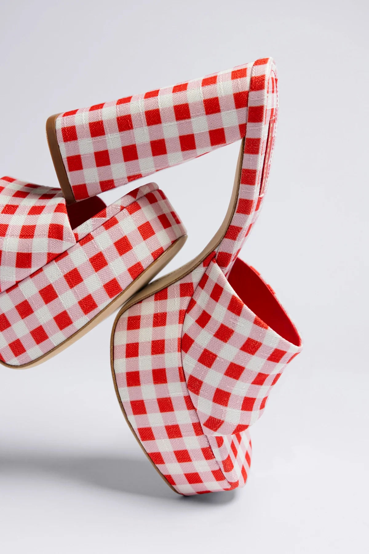 Dolly Platform Mule Scarlet Printed Fabric - Image 6