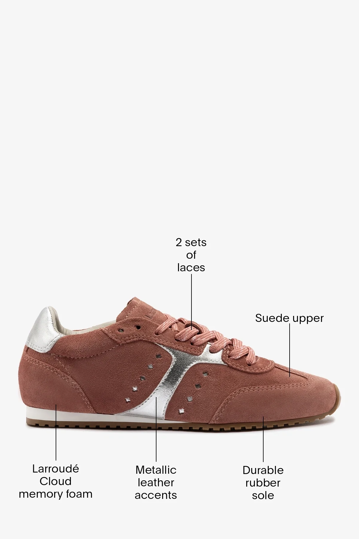 Stella Sneaker Dusty Rose Suede - Image 6