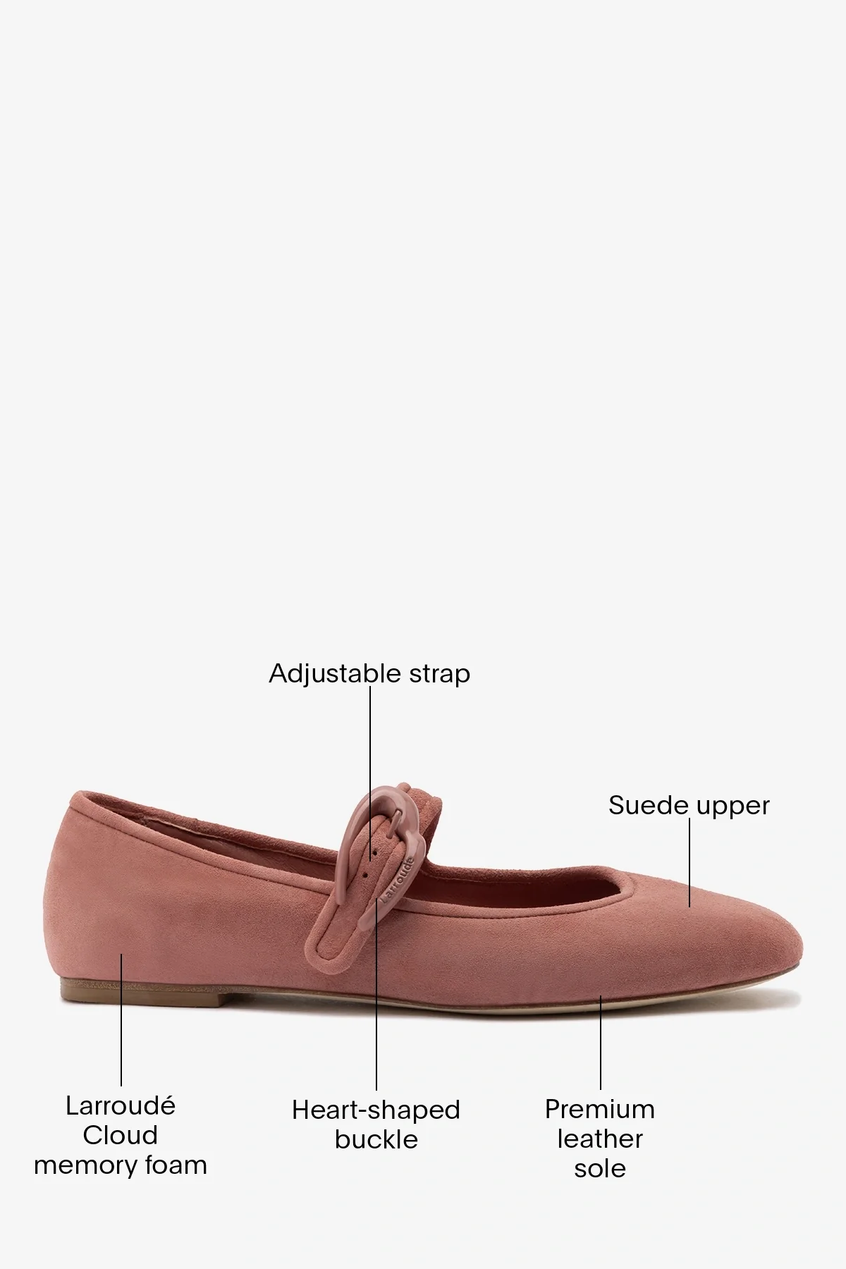 Verona Ballet Flat Dusty Rose Suede - Image 6